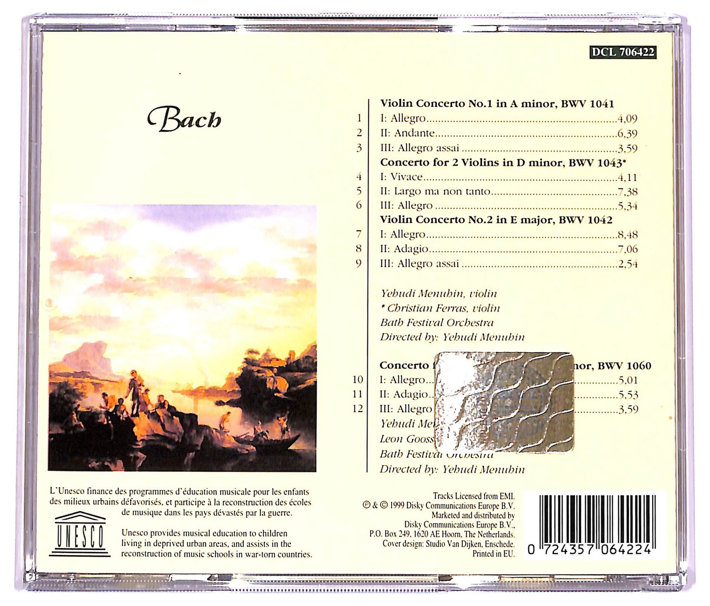 EBOND Bach - Violin Concertos - concerto for violin e Oboe CD CD072901