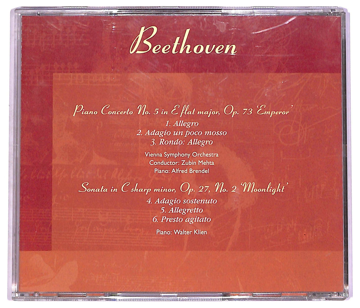 EBOND Beethoven - Emperor Concerto - Moonlight Sonata CD CD072908