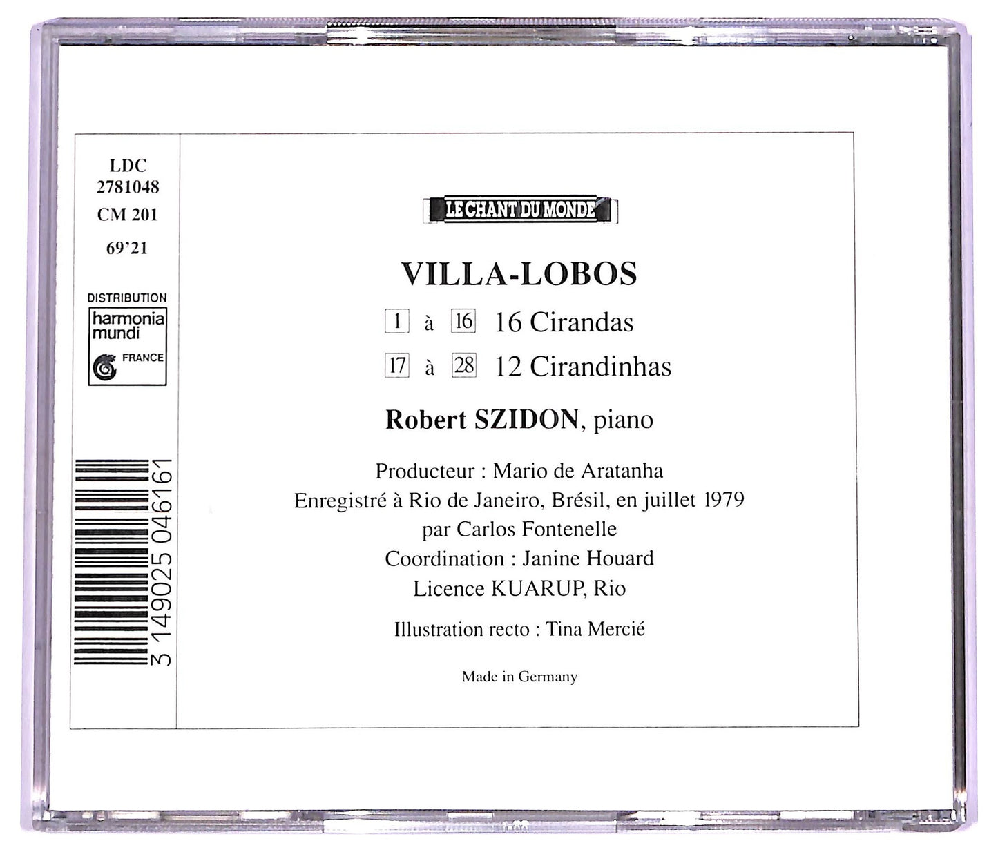 EBOND Villa-Lobos - Roberto Szidon - Cirandas Et Cirandinhas CD CD072952