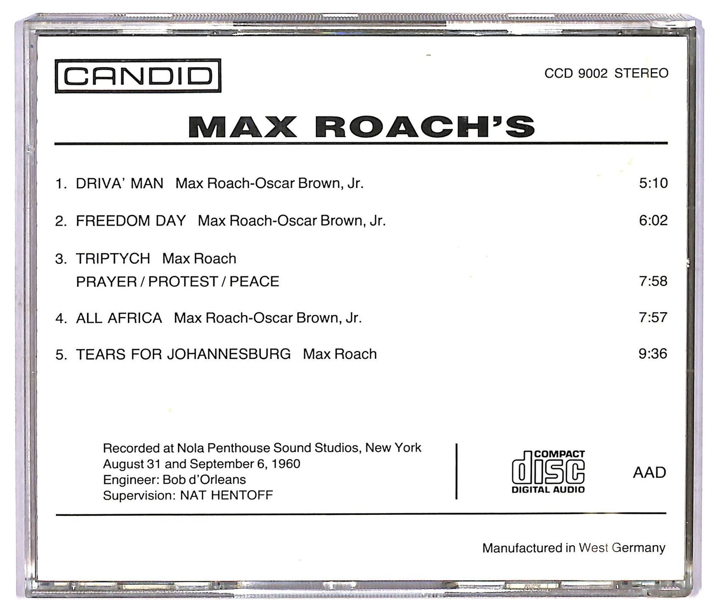 EBOND Max Roach - We Insist! Max Roach's Freedom Now Suite CD CD073202