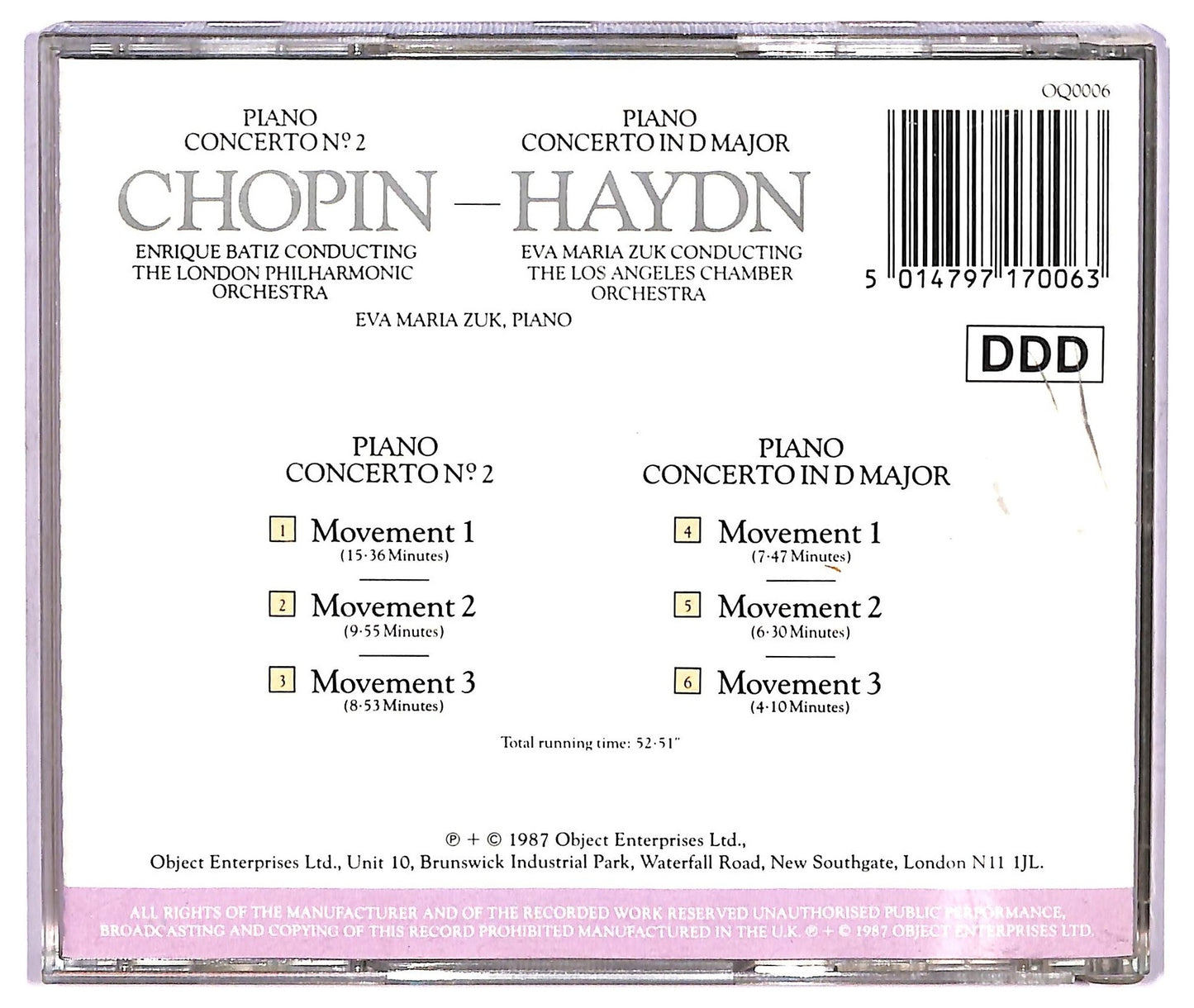 EBOND Chopin Haydn - Piano Concerto № 2 Piano Concerto In D Major CD CD073308