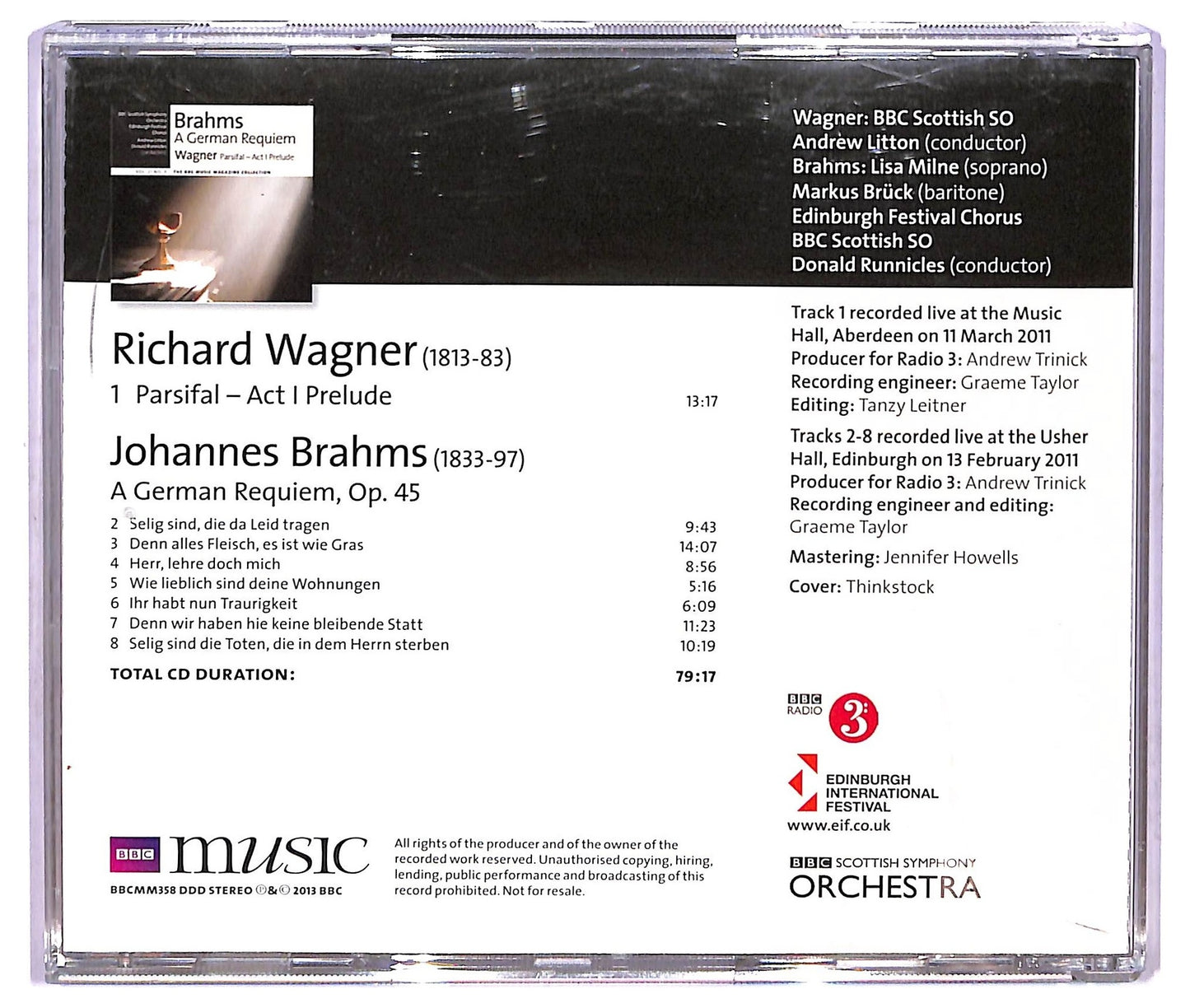 EBOND Brahms - A German Requiem Parsifal - Act I Prelude CD CD073334