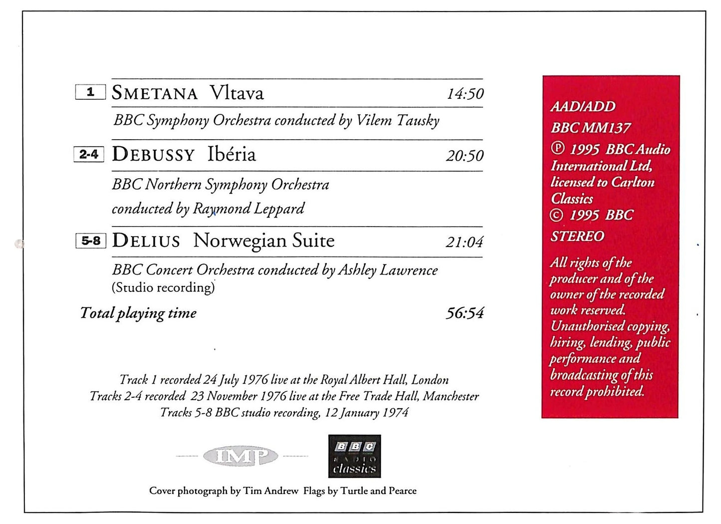 EBOND Smetana Debussy Delius - Die Moldau Iberia Norwegian Suite CD CD073348