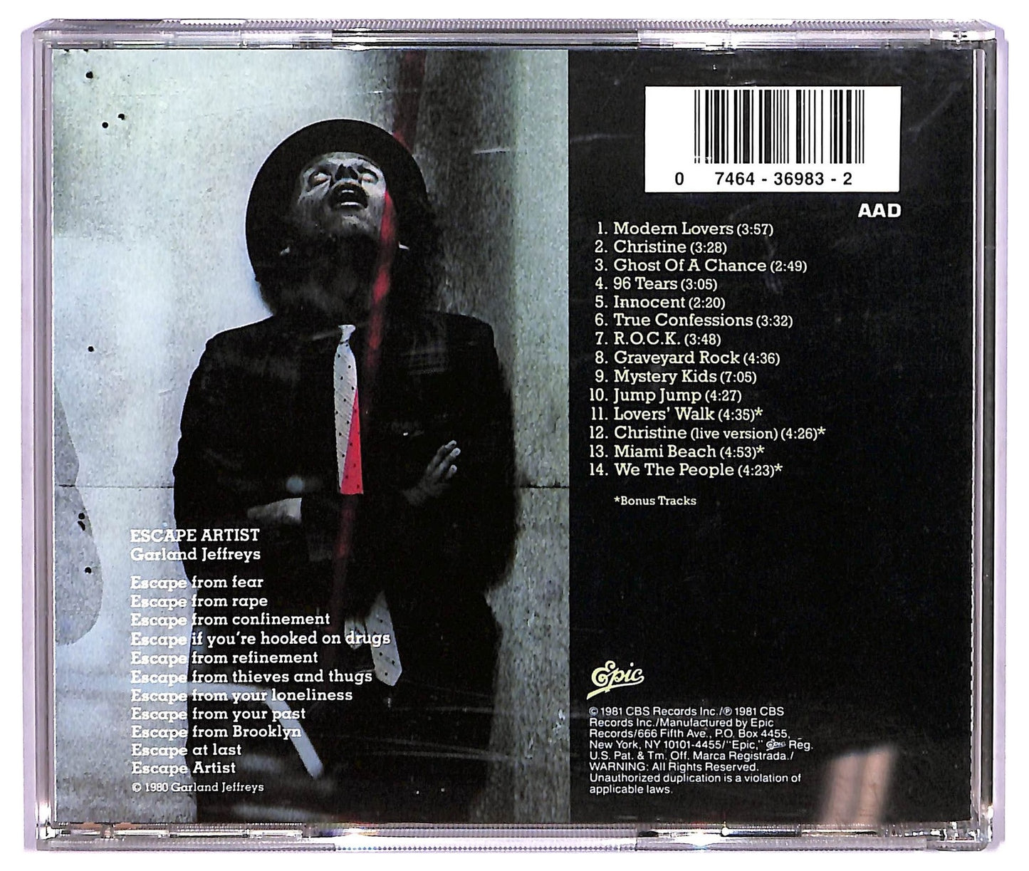 EBOND Garland Jeffreys - Escape Artist CD CD073429