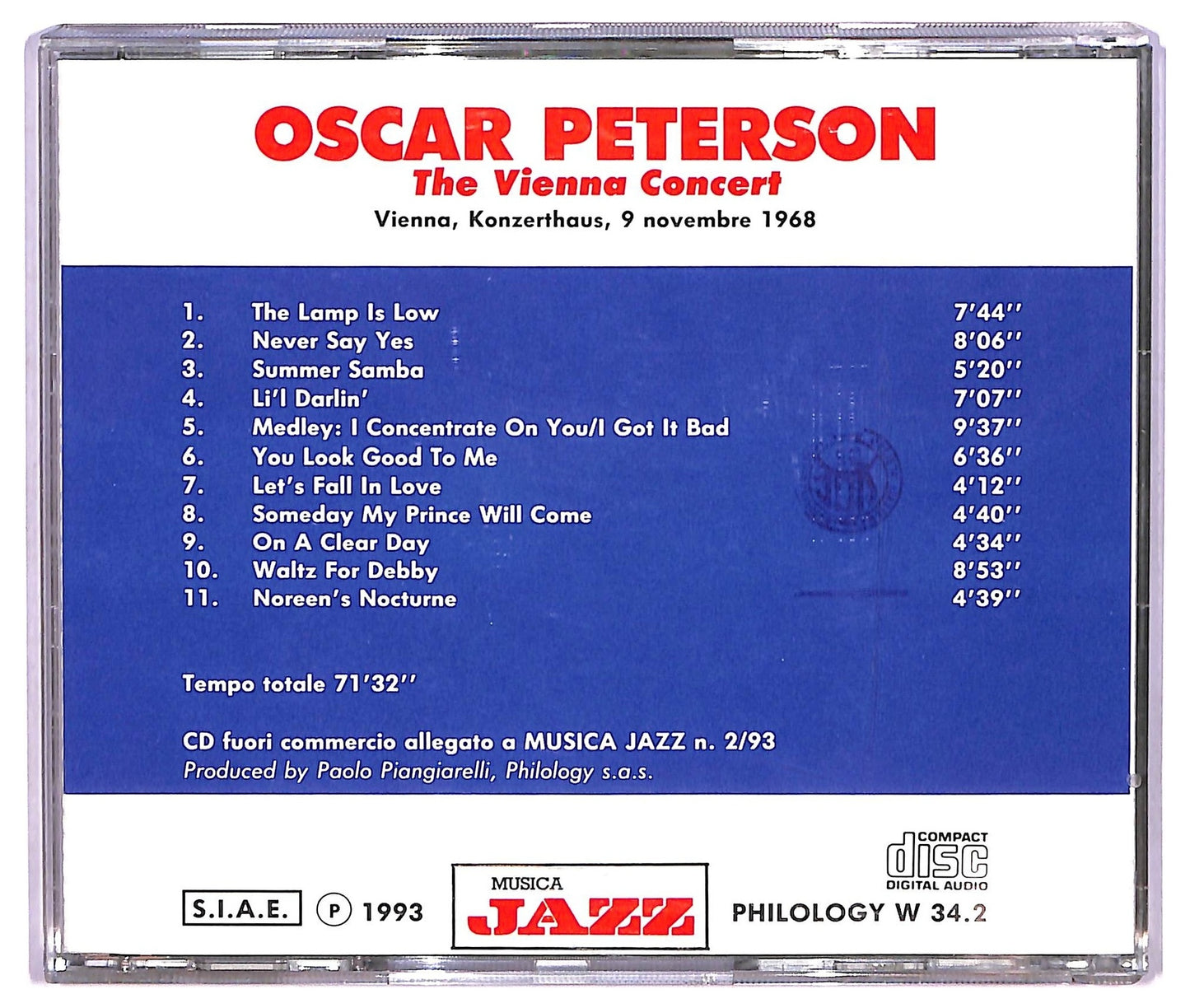 EBOND Oscar Peterson - The Vienna Concert CD CD073431