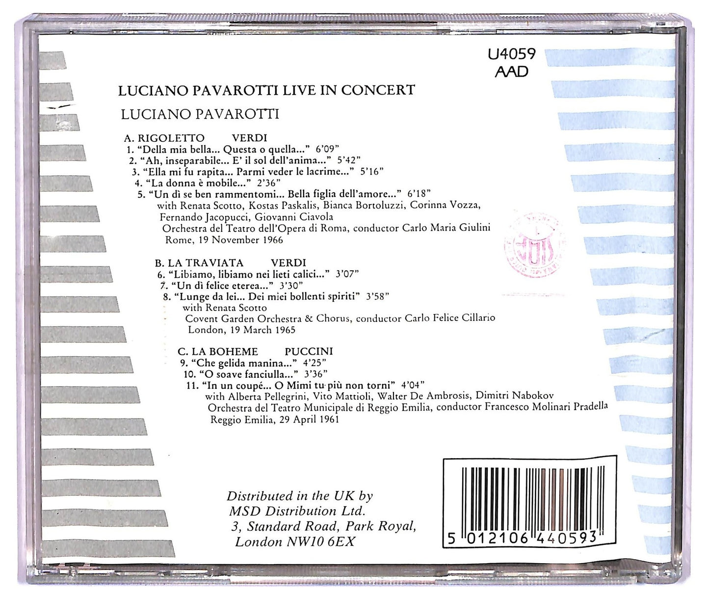 EBOND Luciano Pavarotti - Luciano Pavarotti live in concert CD CD073451