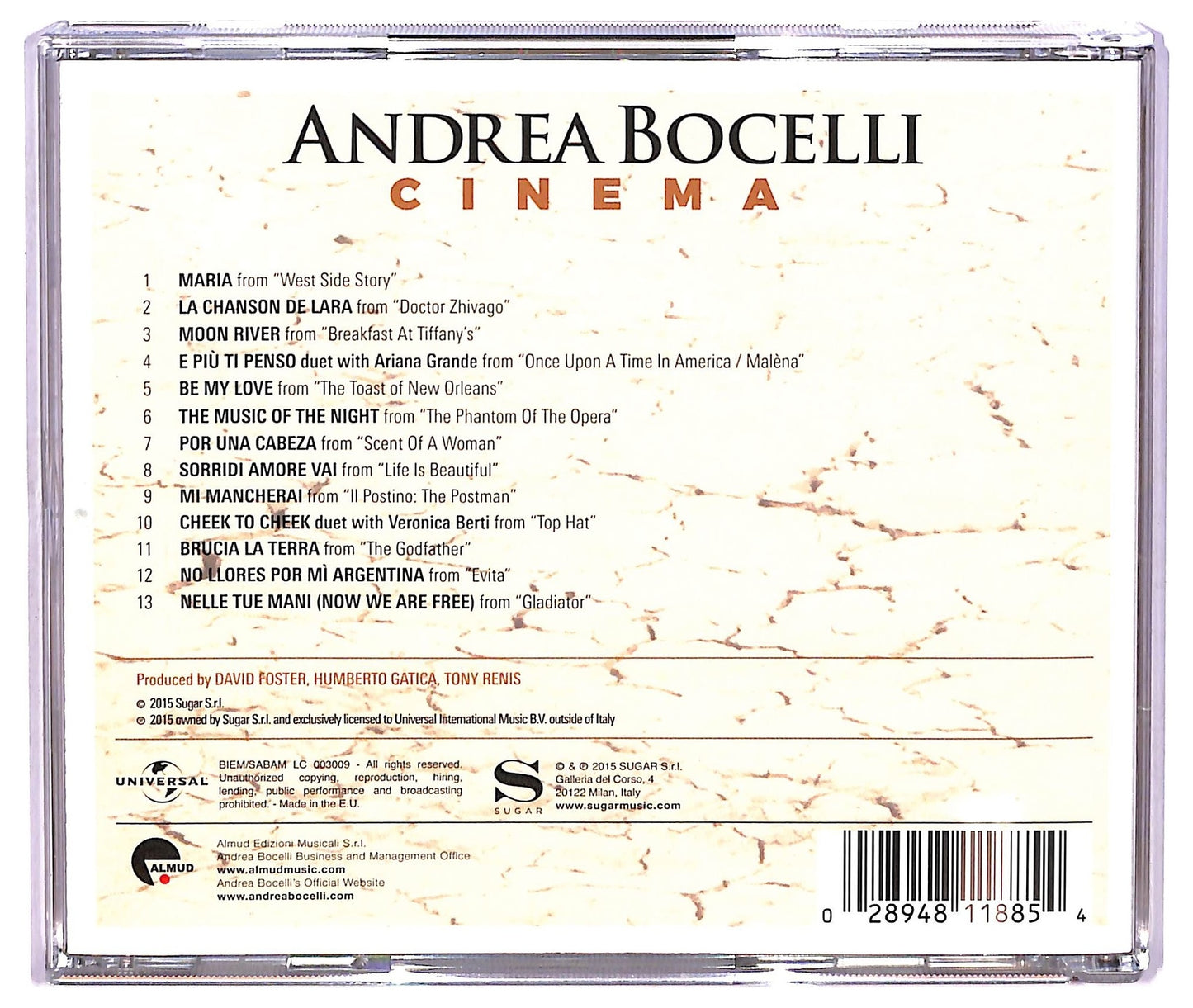 EBOND Andrea Bocelli - Cinema CD CD073452
