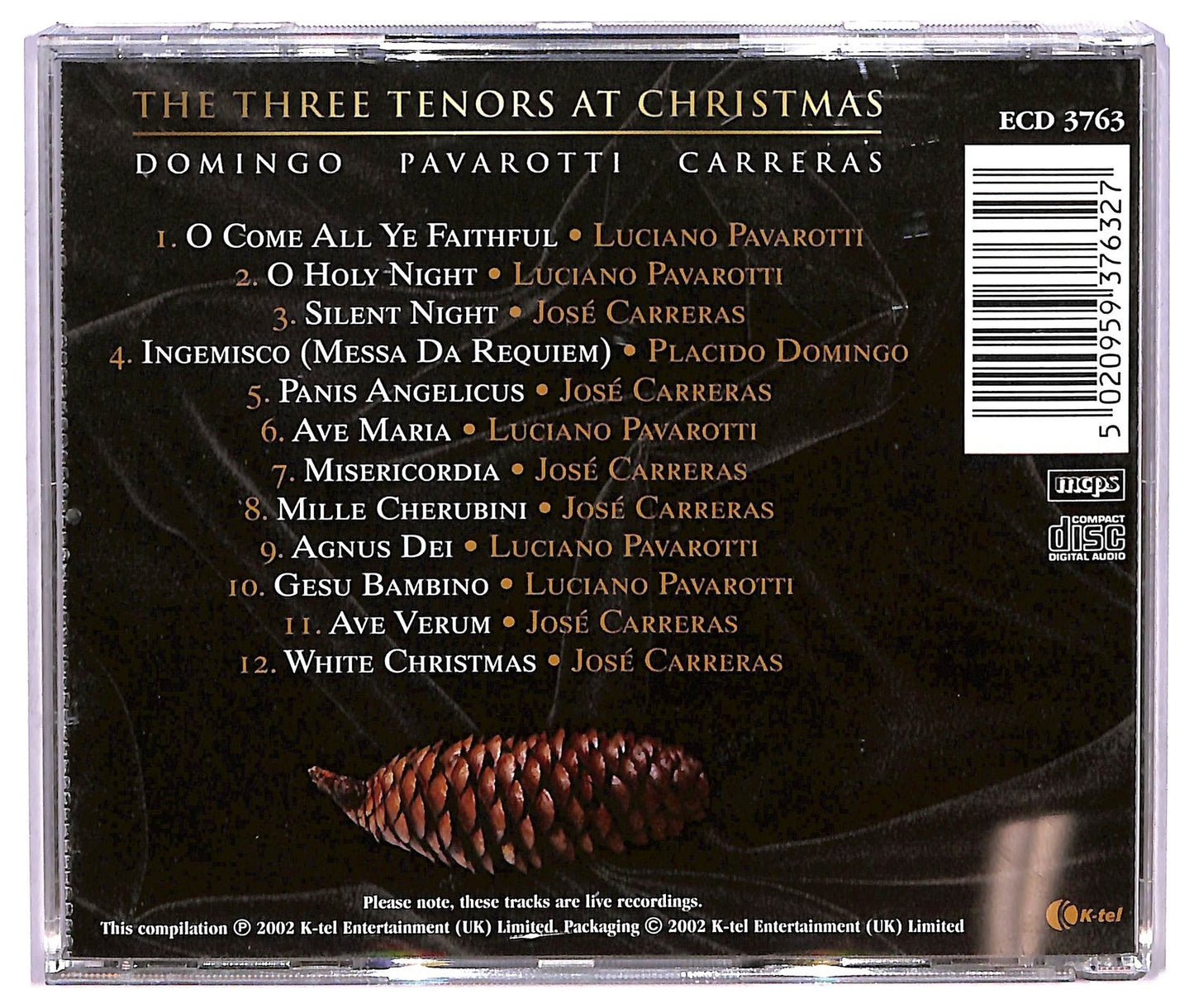 EBOND Domingo Pavarotti Carreras - The Three Tenors At Christmas CD CD073519