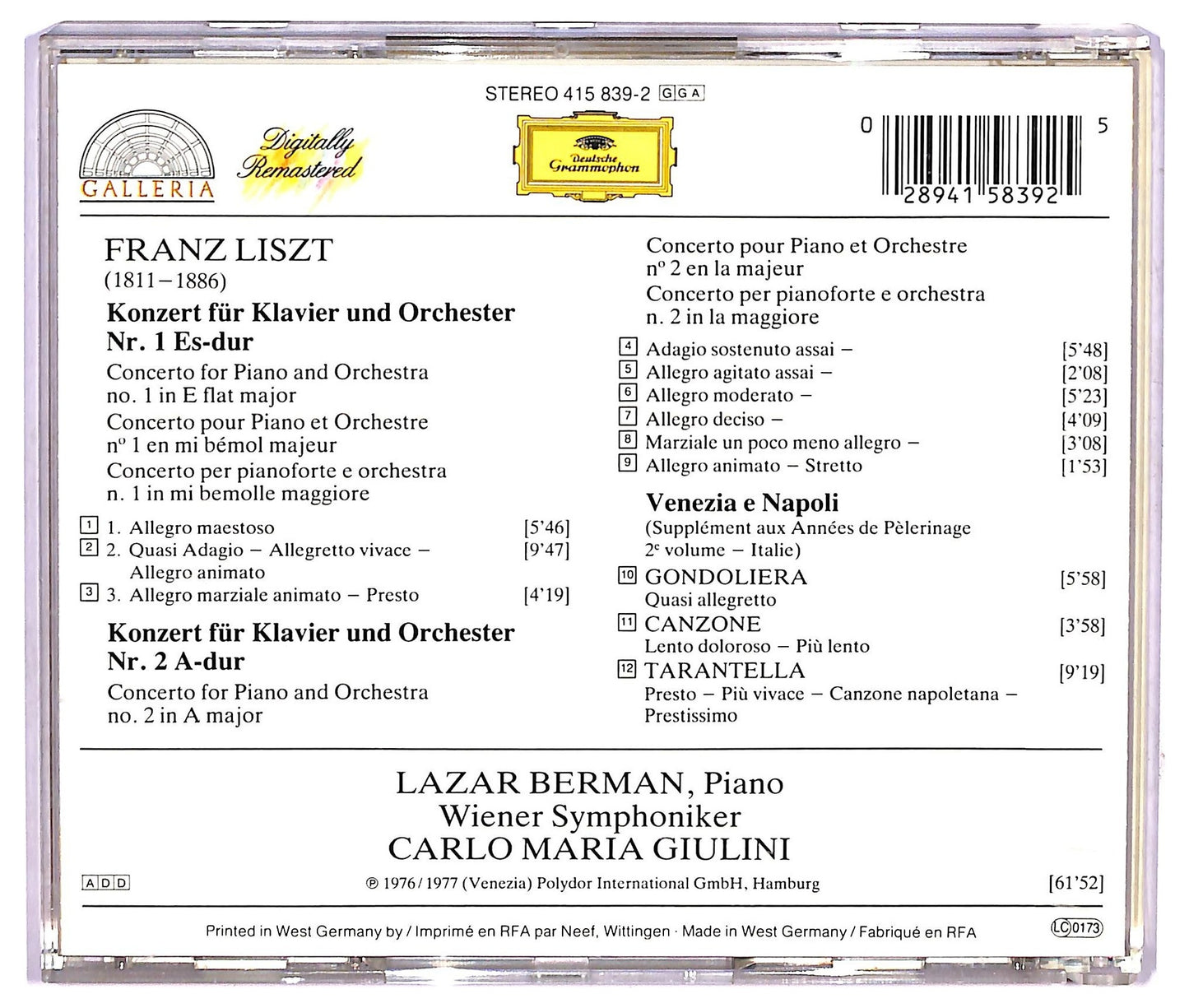 EBOND Franz Liszt - Piano Concertos Nos. 1 & 2 CD CD073541