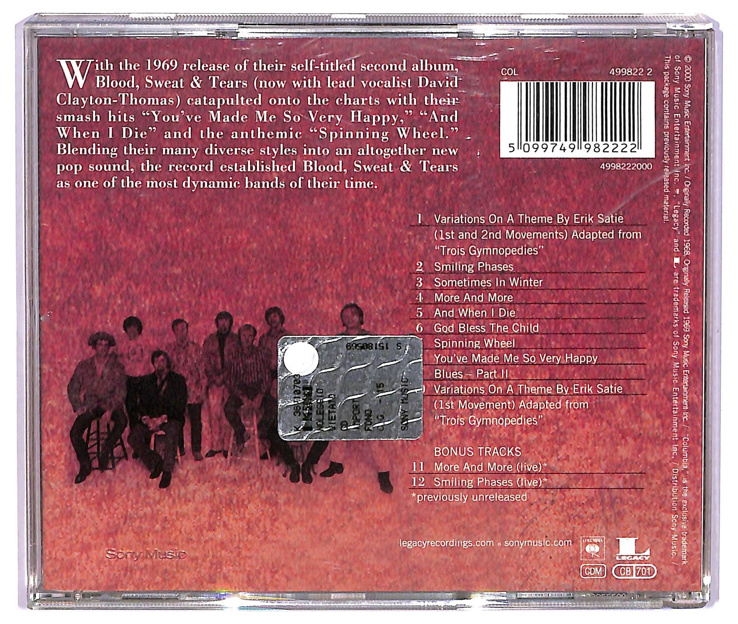 EBOND Blood, Sweat & Tears - Blood, Sweat & Tears CD CD073560