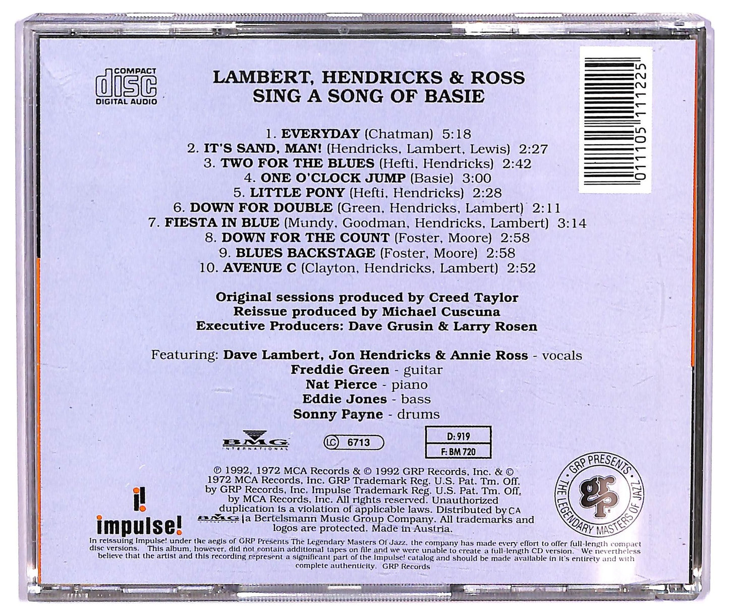 EBOND Lambert, Hendricks & Ross - Sing A Song Of Basie CD CD073639