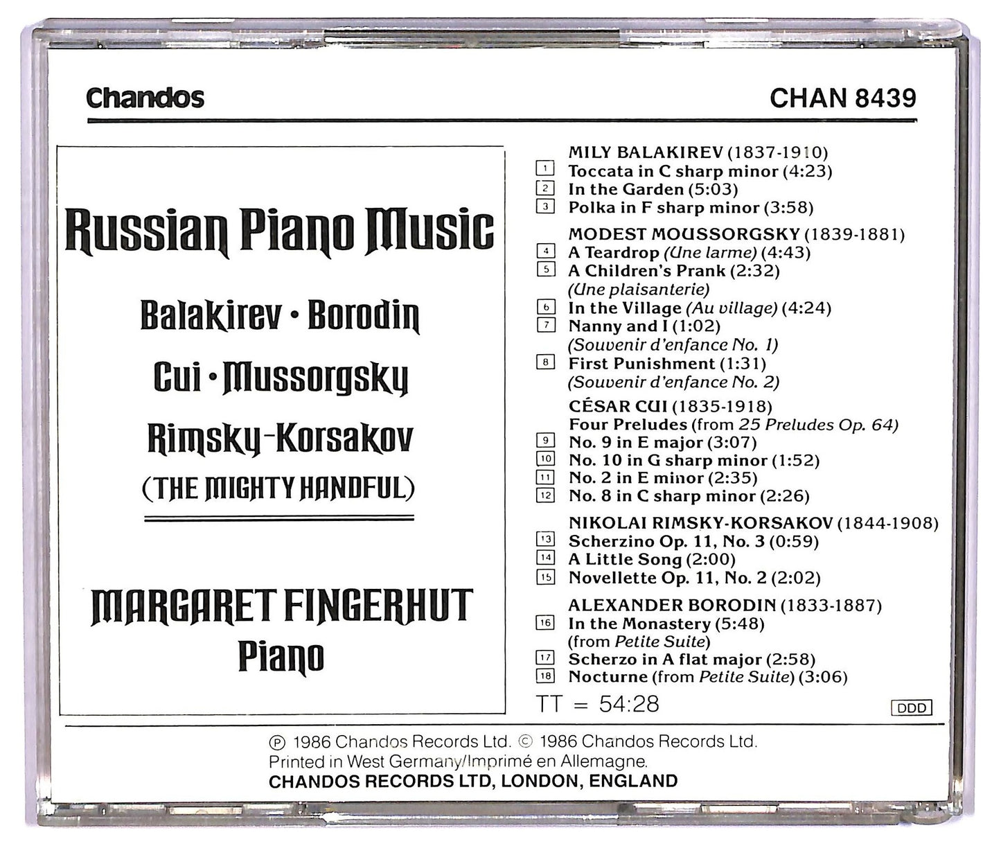 EBOND Margaret Fingerhut - Russian Piano Music CD CD073657