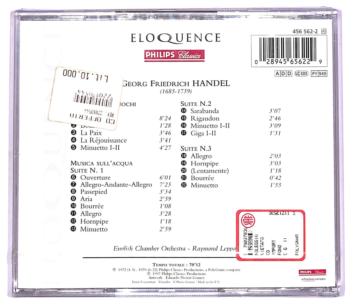 EBOND Georg Friedrich Handel - Water Music - Music For The Royal Fireworks CD CD073748