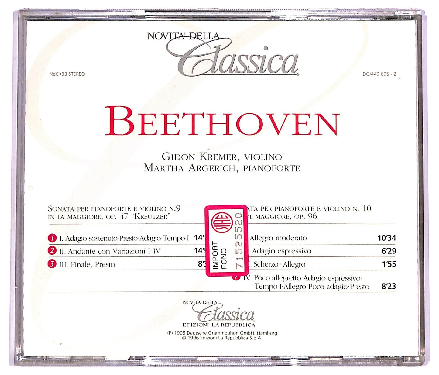 EBOND Beethoven - Sonate Per Pianoforte E Violino CD CD073955