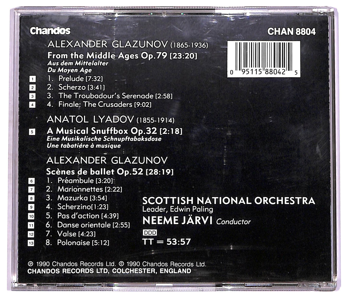 EBOND Glazunov  - From The Middle Ages Scenes De Ballet A Musical Snuffbox CD CD073962