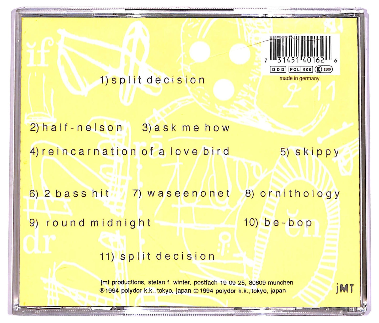 EBOND Paul Motian And The Electric Bebop Band - Reincarnation Of A Love Bird CD CD074018