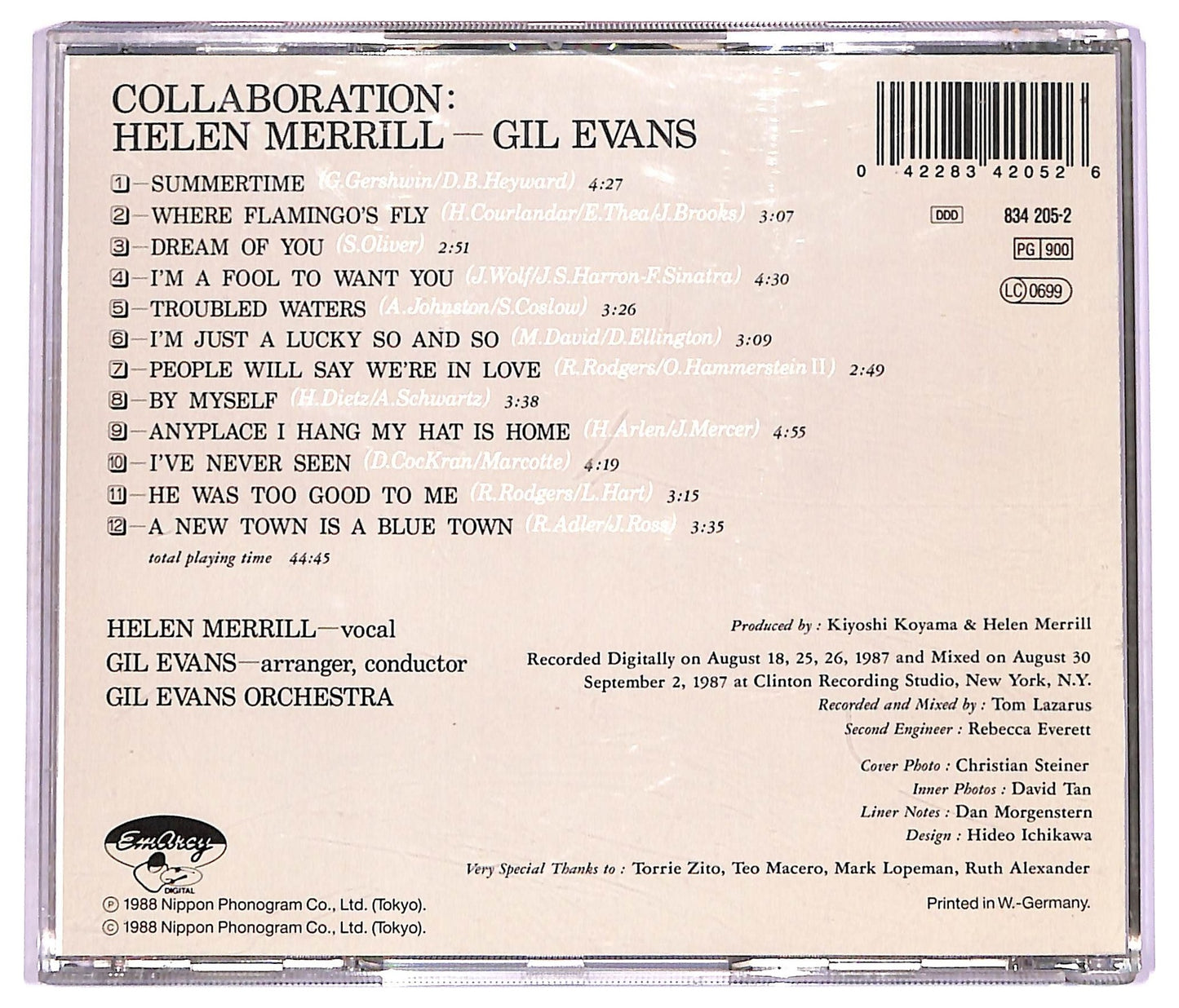 EBOND Helen Merrill - Gil Evans - Collaboration CD CD074021