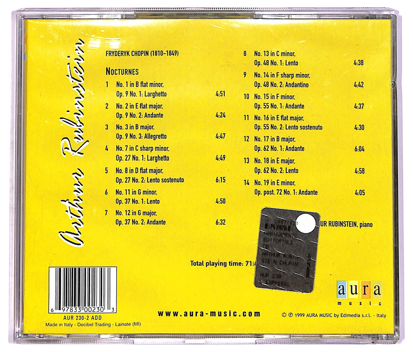 EBOND Chopin Artur Rubinstein - Nocturnes CD CD074024