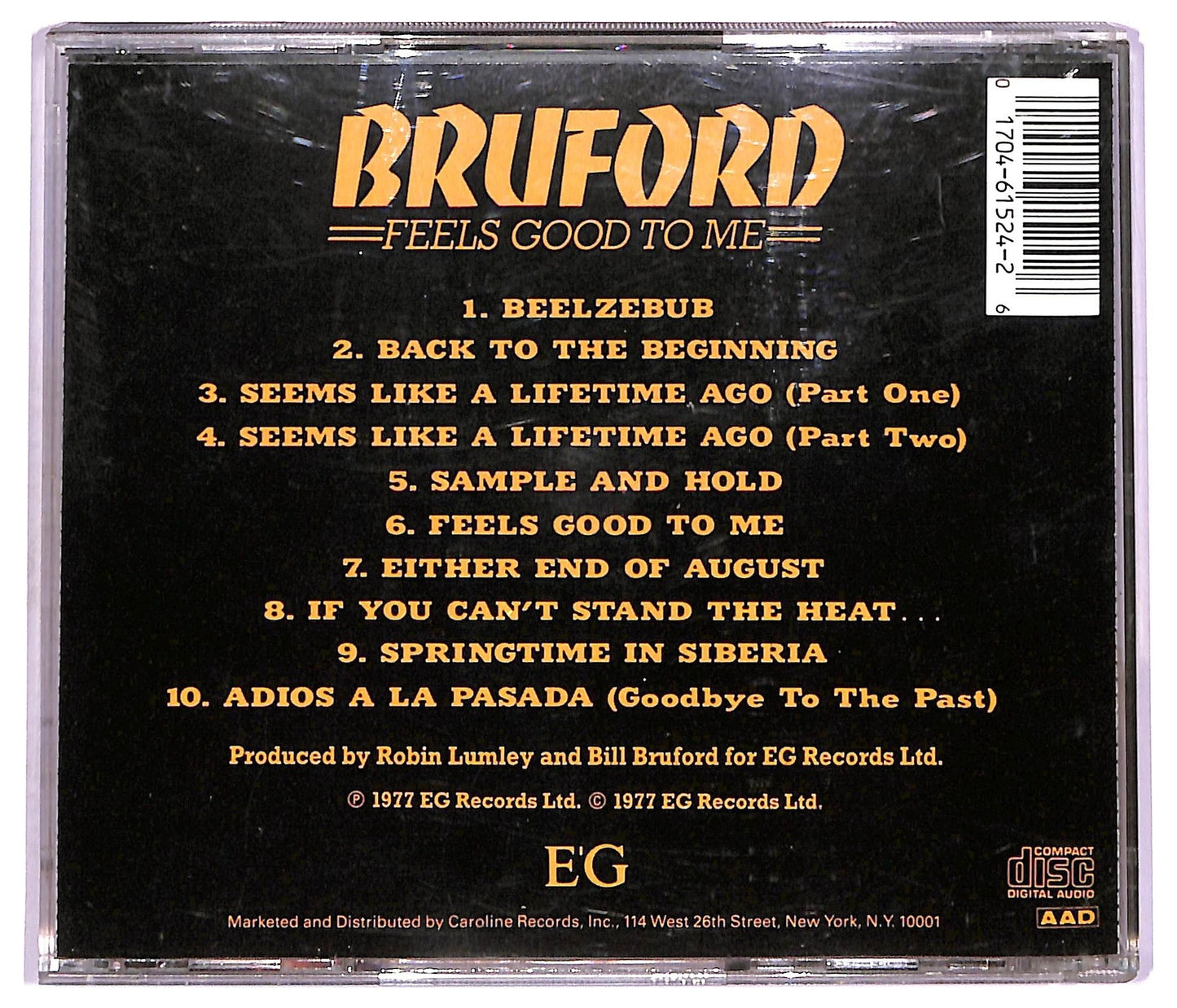 EBOND Bruford - Feels Good To Me CD CD074104