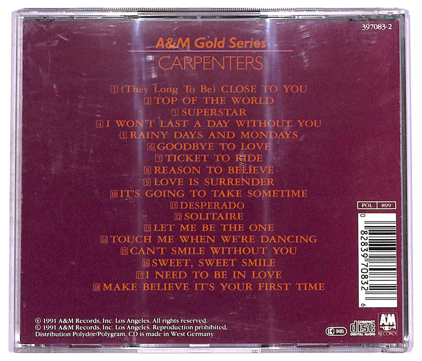 EBOND Carpenters - A&M Gold Series - Carpenters CD CD074232