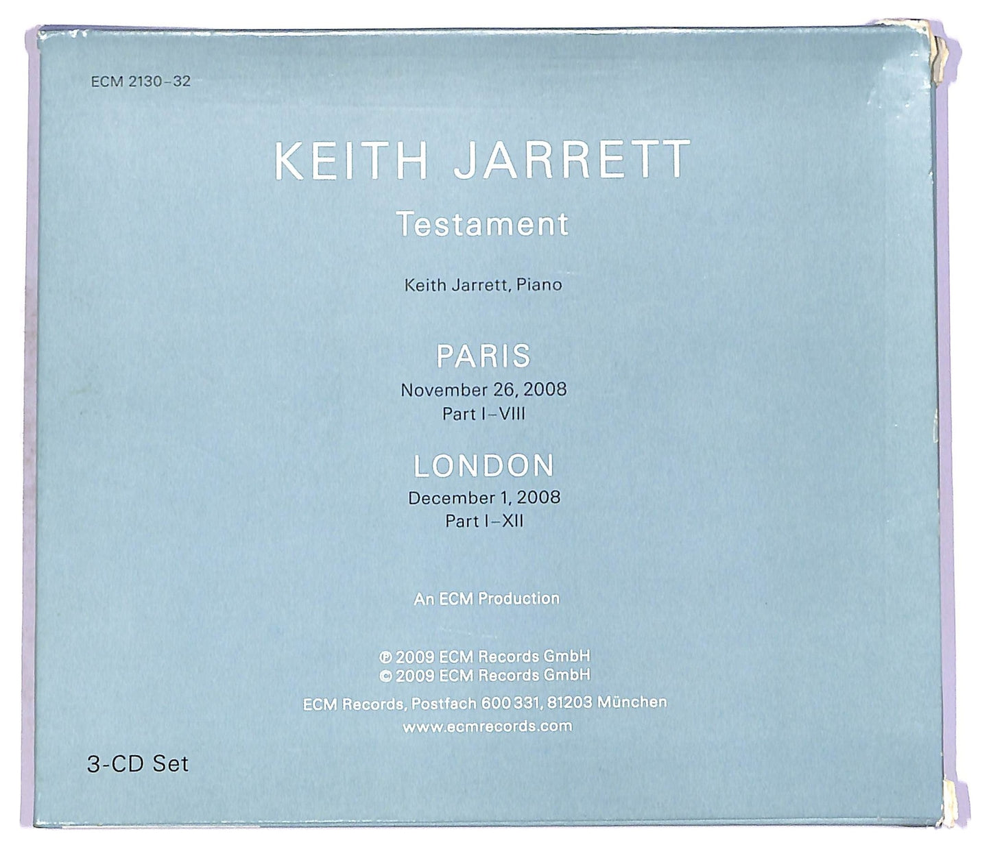 EBOND Keith Jarrett - Paris London · Testament CD CD074304