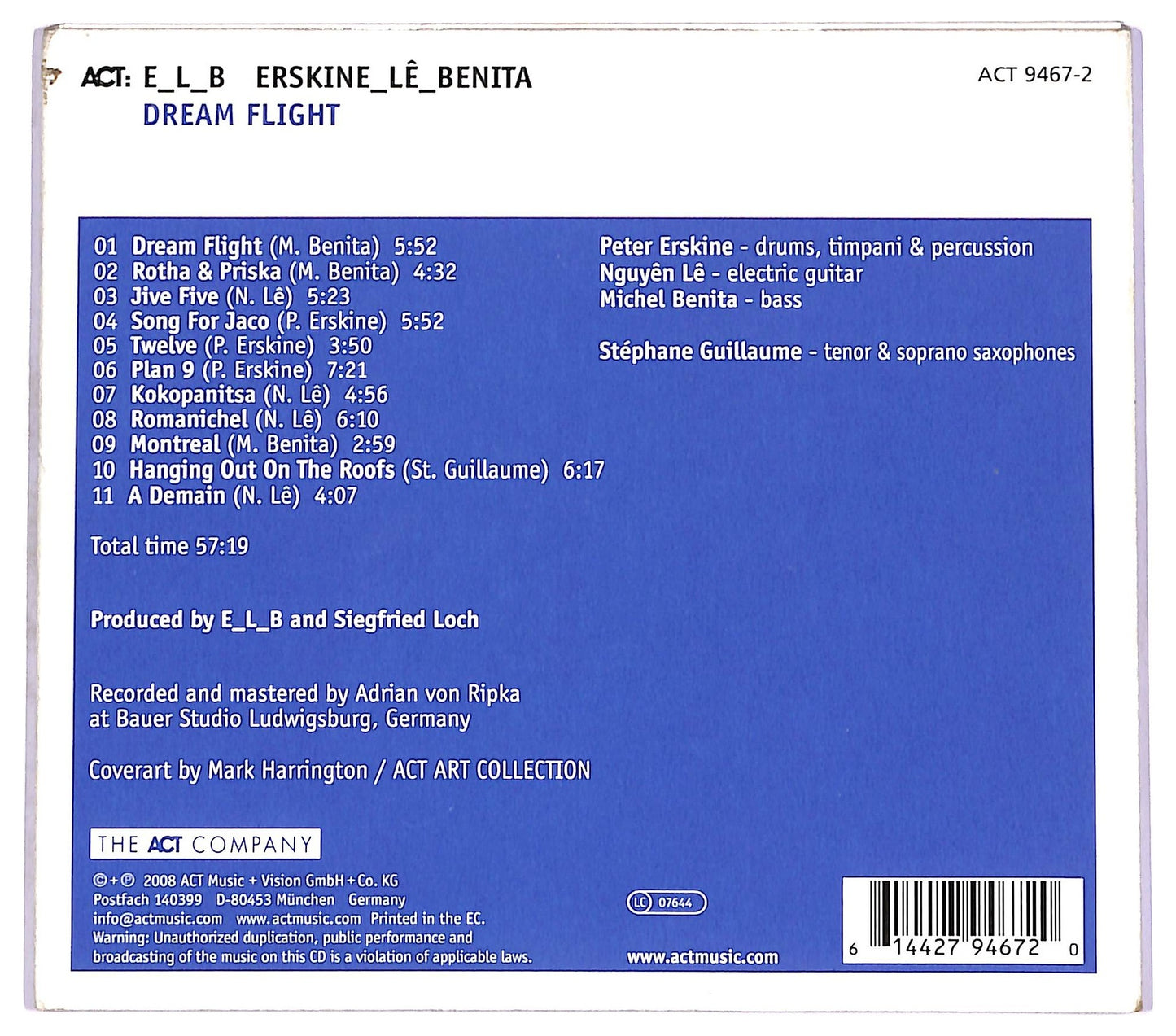 EBOND Peter Erskine _ Nguyen Le _ Michel Benita - Dream Flight CD CD074309