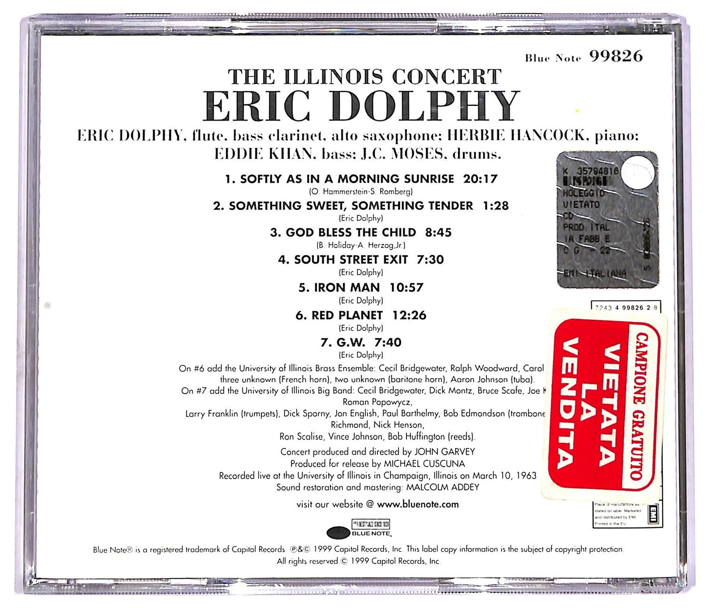 EBOND Eric Dolphy - The Illinois Concert CD CD074320