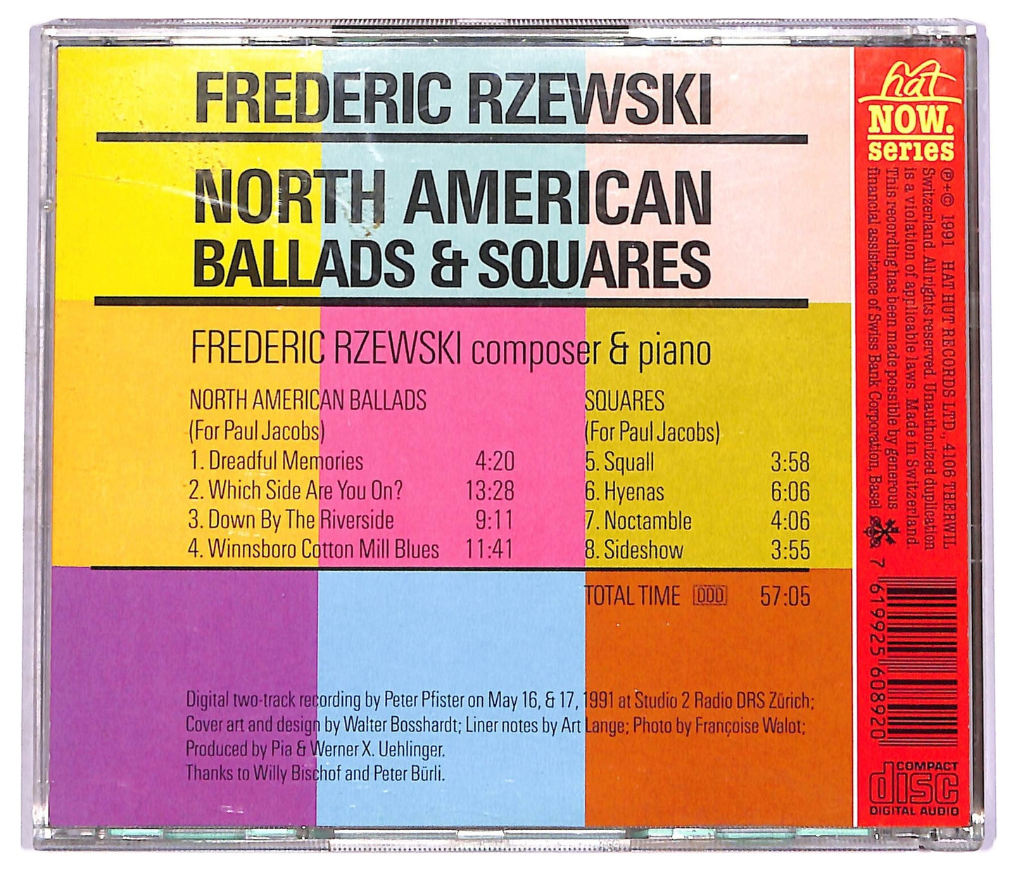 EBOND Frederic Rzewski - North American Ballads & Squares CD CD074336