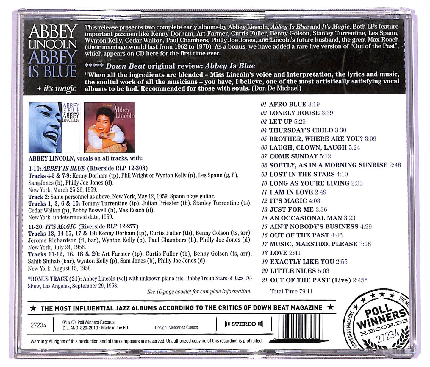 EBOND Abbey Lincoln - Abbey Is Blue + It's Magic CD CD074353