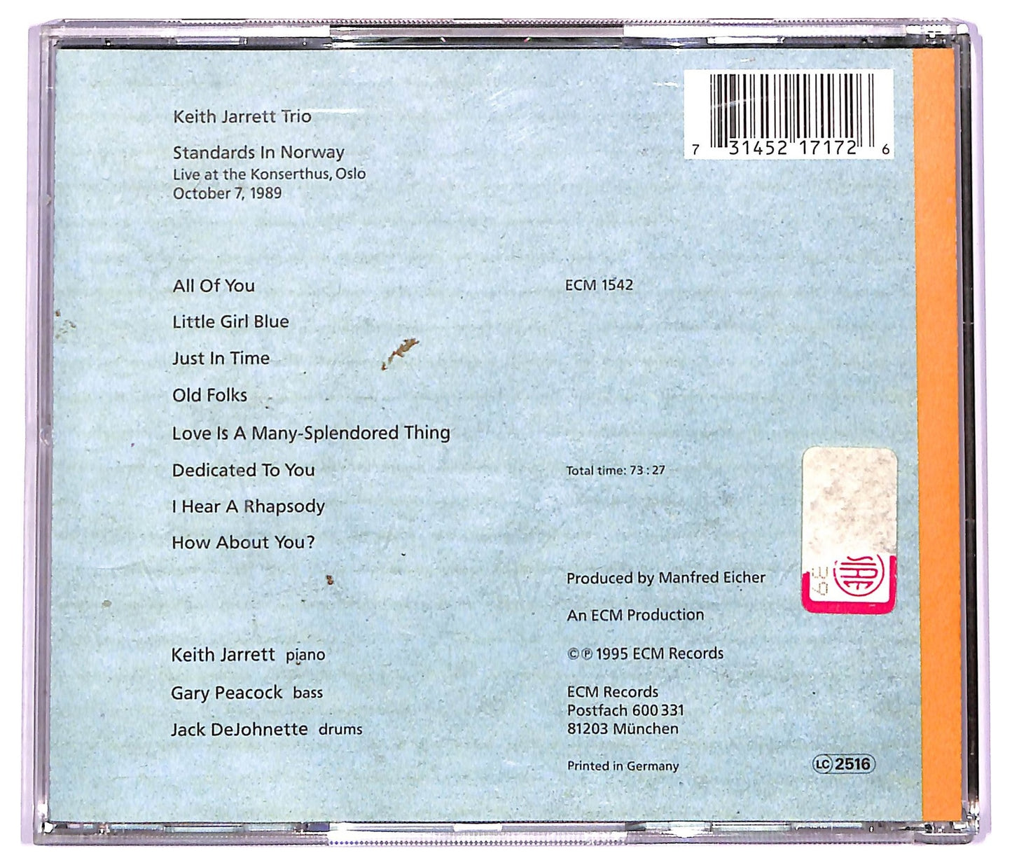 EBOND Keith Jarrett Trio - Standards In Norway CD CD074447