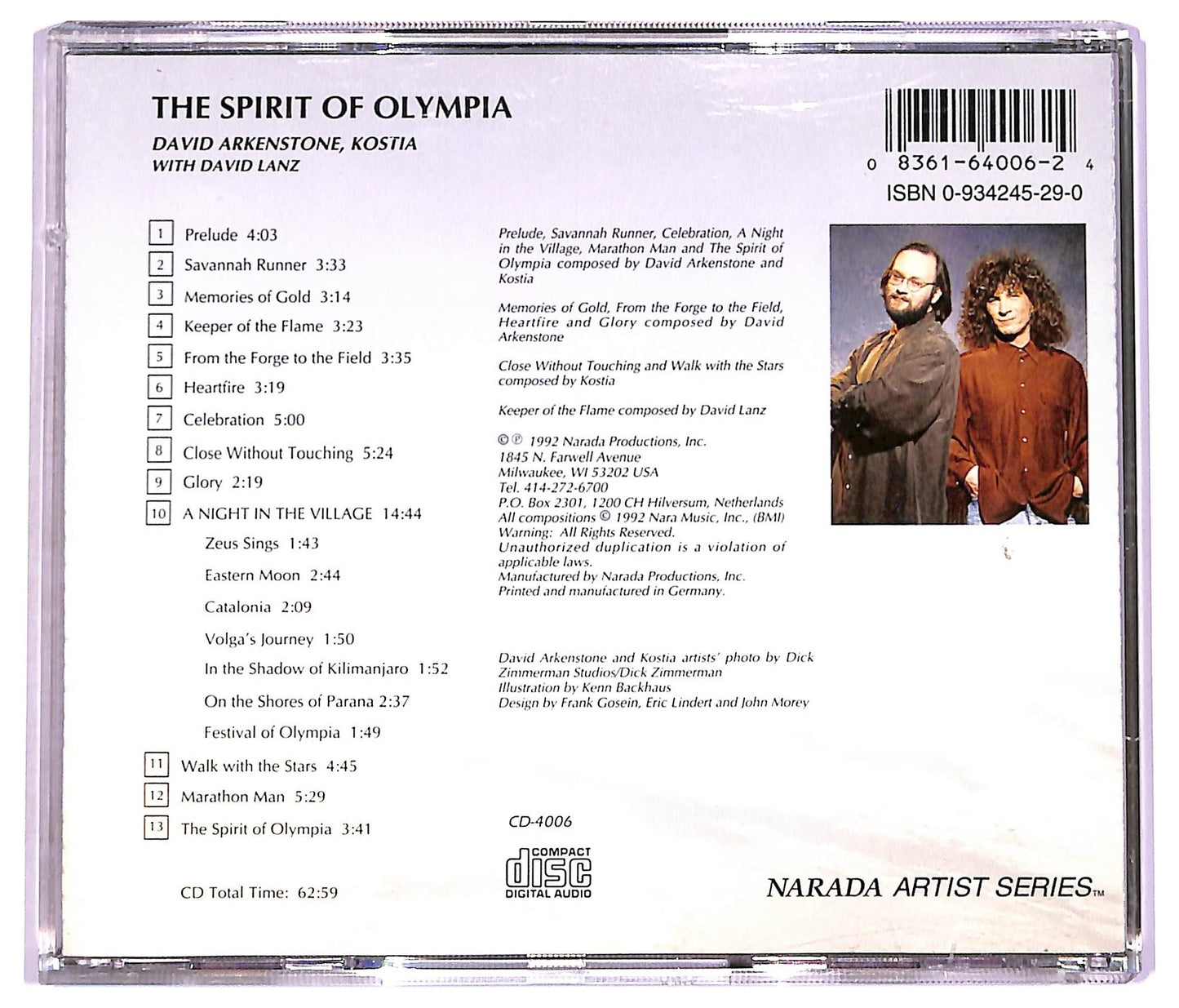 EBOND David Arkenstone , Kostia With David Lanz - The Spirit Of Olympia CD CD074450