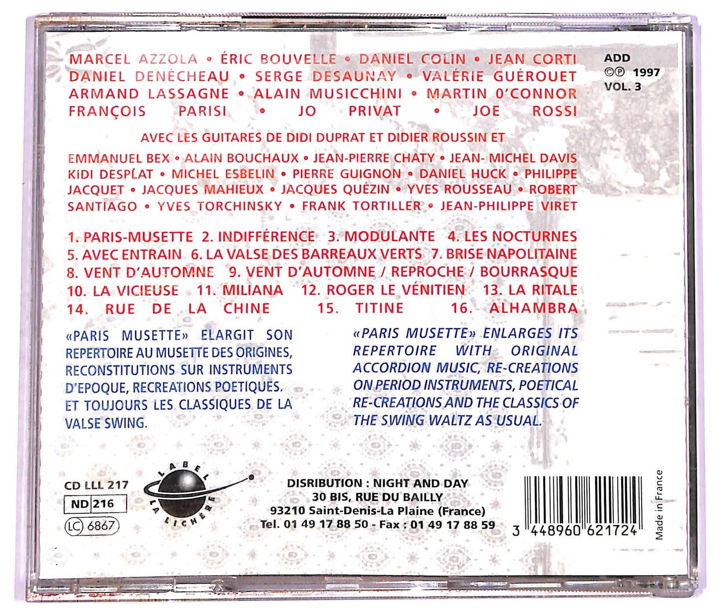 EBOND Paris Musette - Vent d'automne / volume 3 CD CD074506