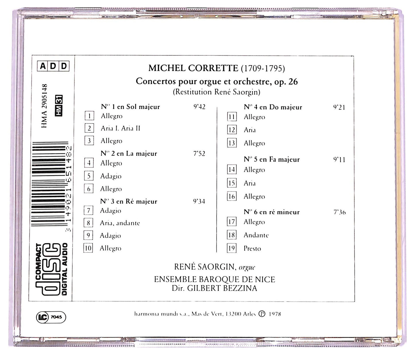 EBOND Corrette - Concertos Pour Orgue & Orchestre CD CD074522