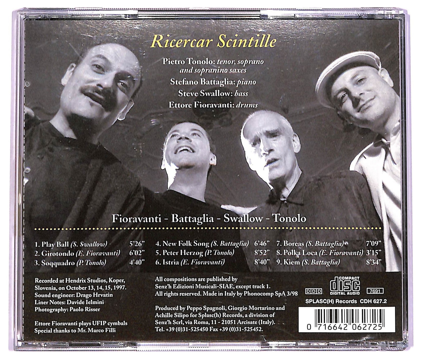 EBOND Ettore Fioravanti Quartet - Ricercar Scintille CD CD074524