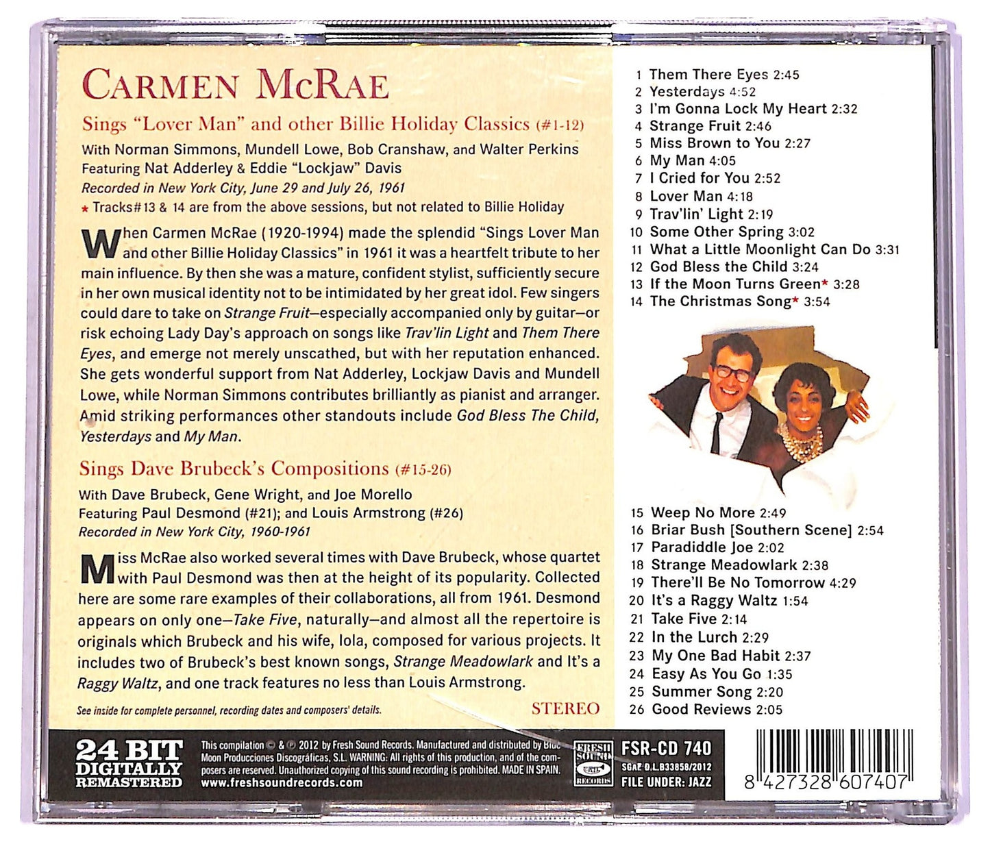 EBOND Carmen McRae - Sings Lover Man CD CD074533