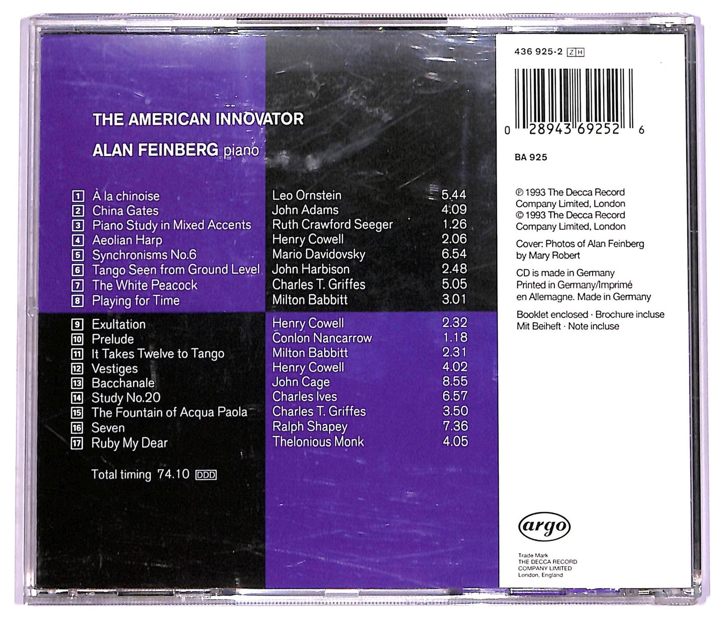 EBOND Alan Feinberg - The American Innovator CD CD074549