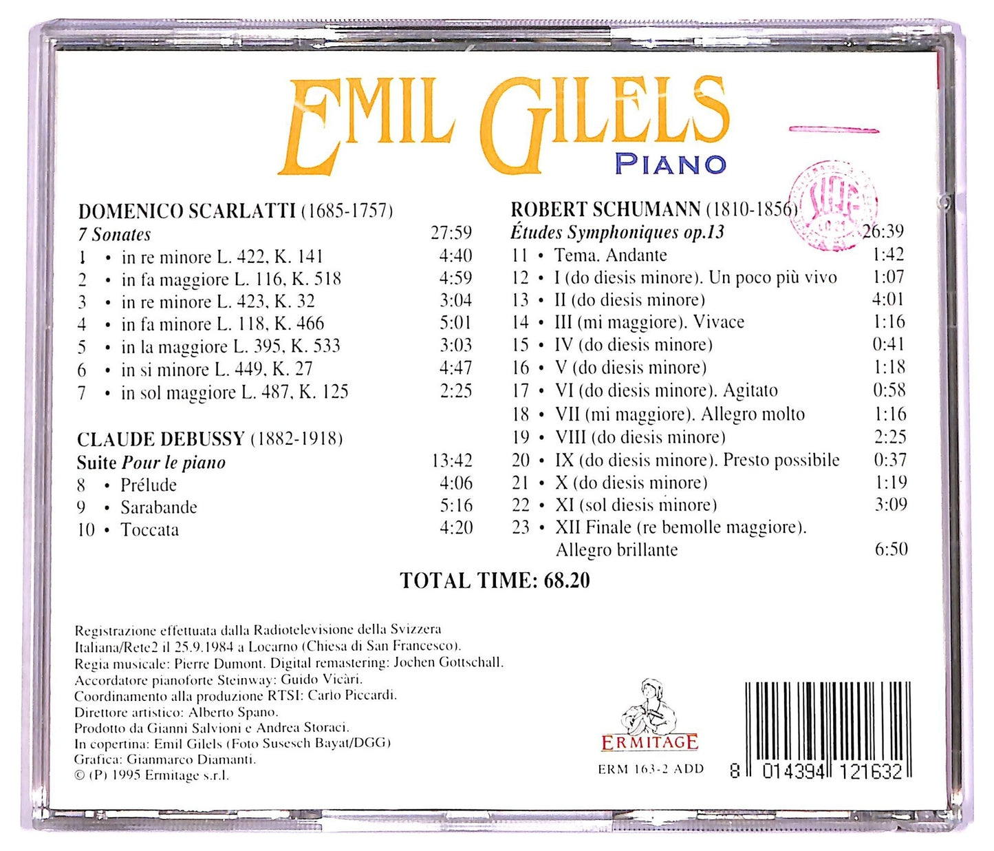 EBOND Emil Gilels - 7 Sonates Pour Le Piano Etudes Symphoniques Op.13 CD CD074609