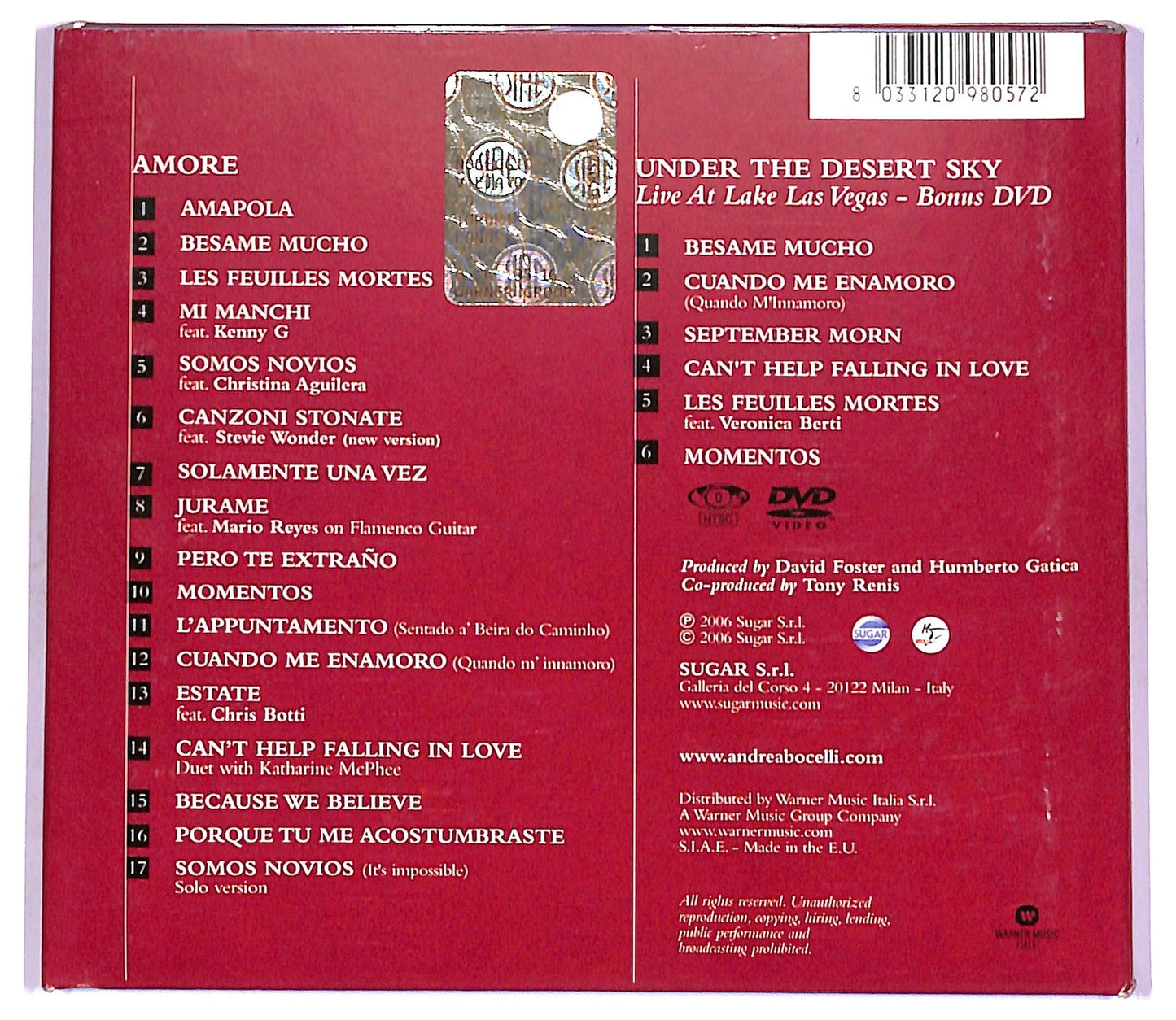 EBOND Andrea Bocelli - Amore CD CD074619