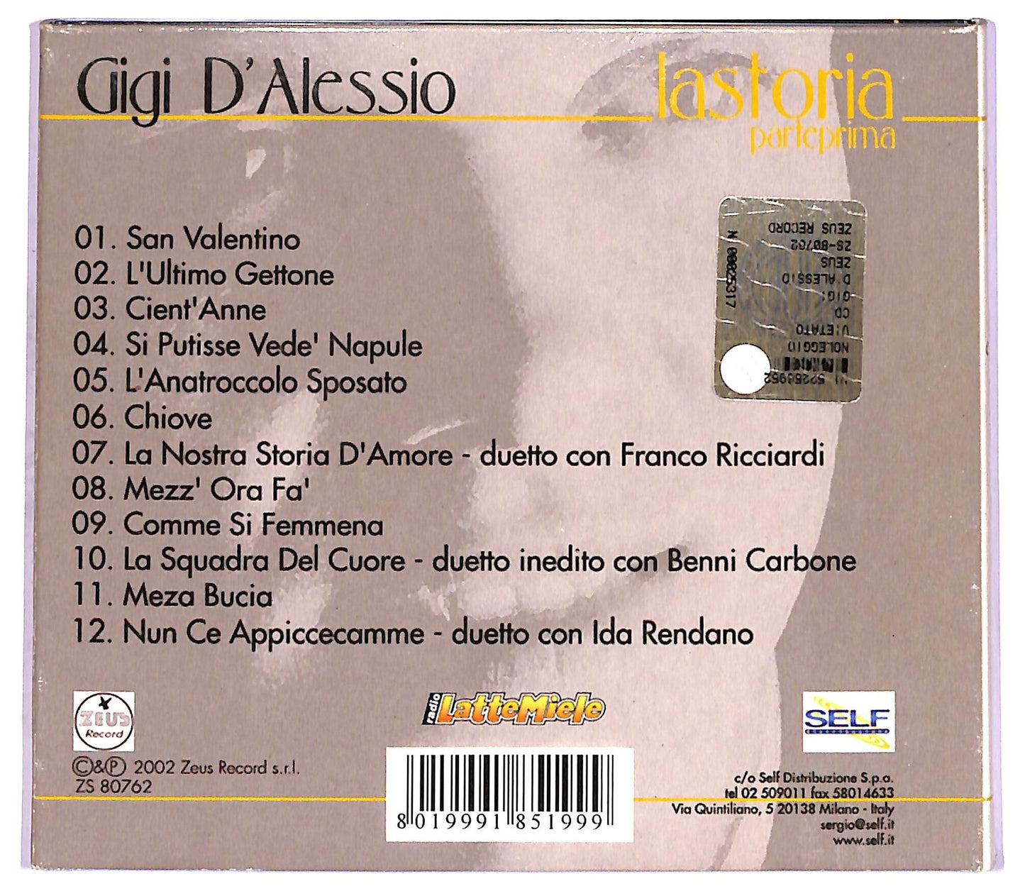 EBOND Gigi D'Alessio - La Storia - Parte Prima CD CD074649