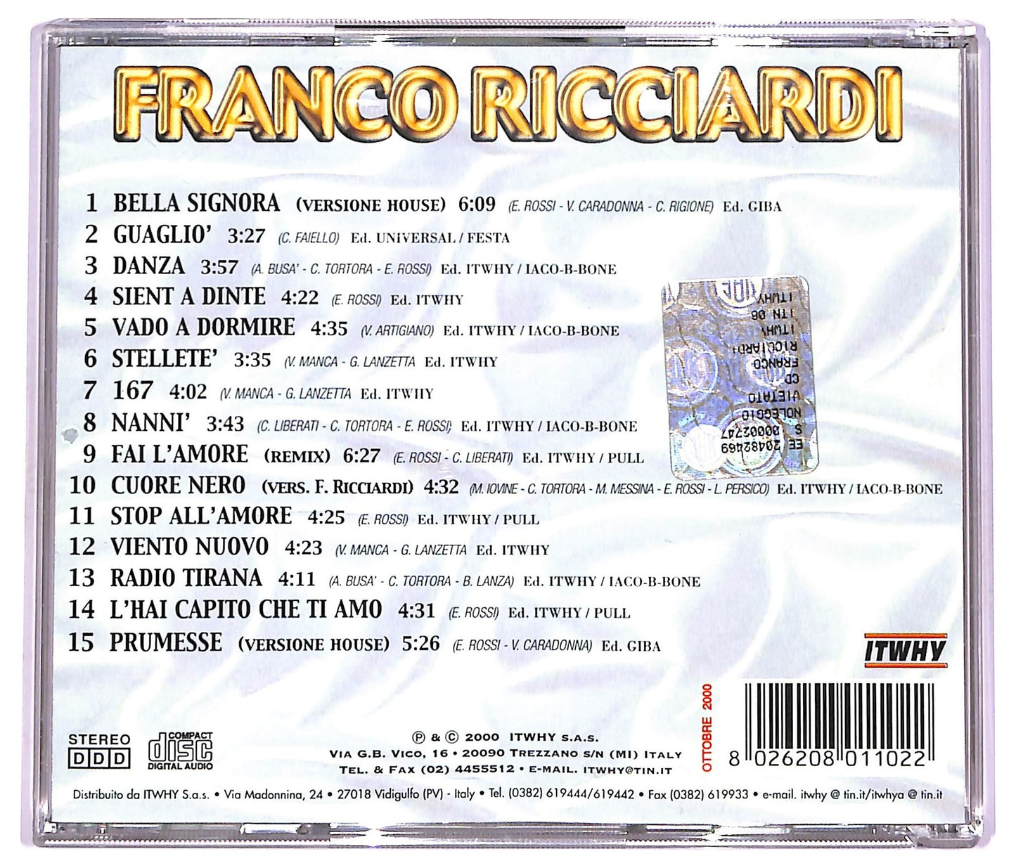 EBOND Franco Ricciardi - Franco Ricciardi CD CD074722