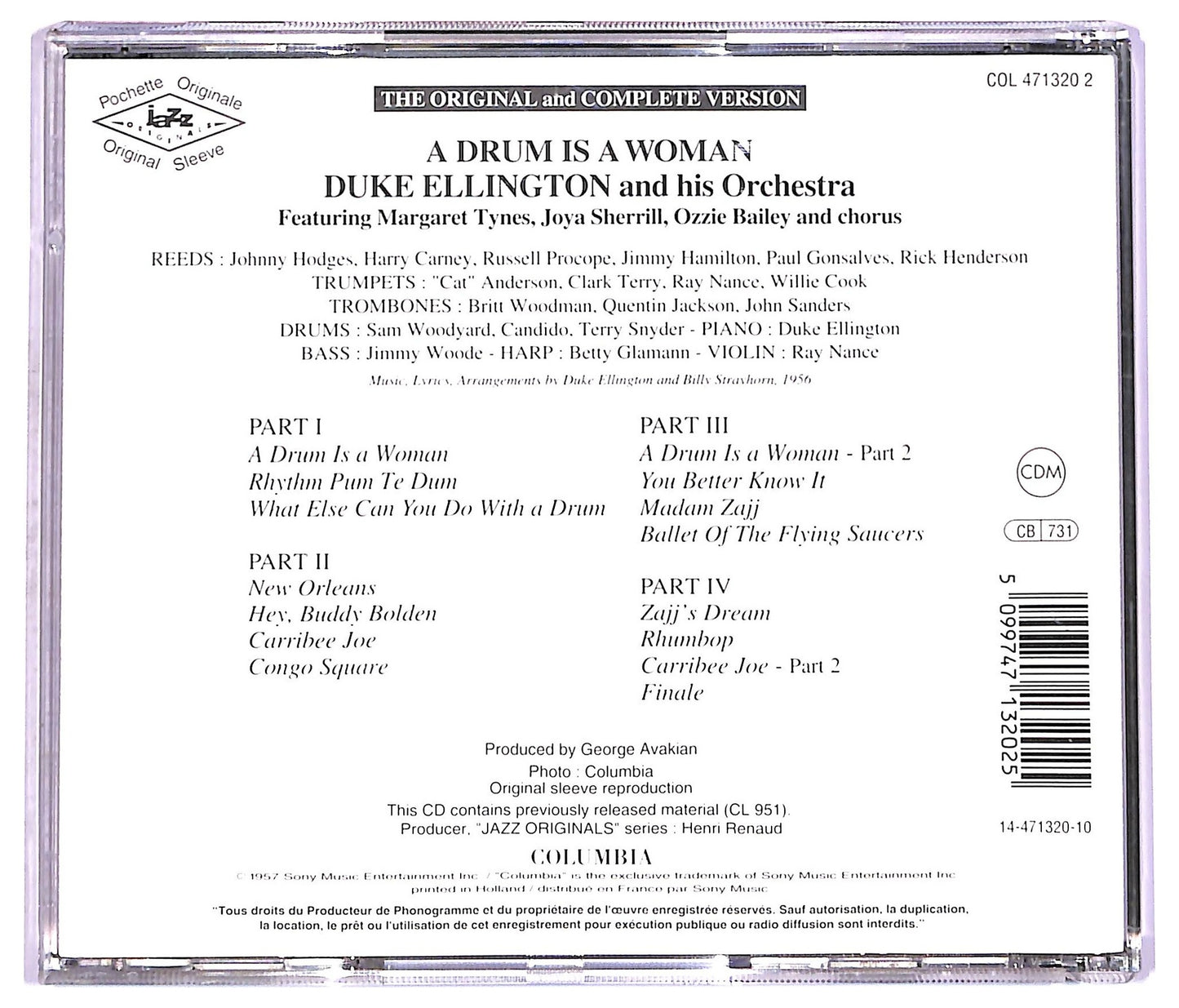 EBOND Duke Ellington And His Orchestra - A Drum Is A Woman CD CD074801