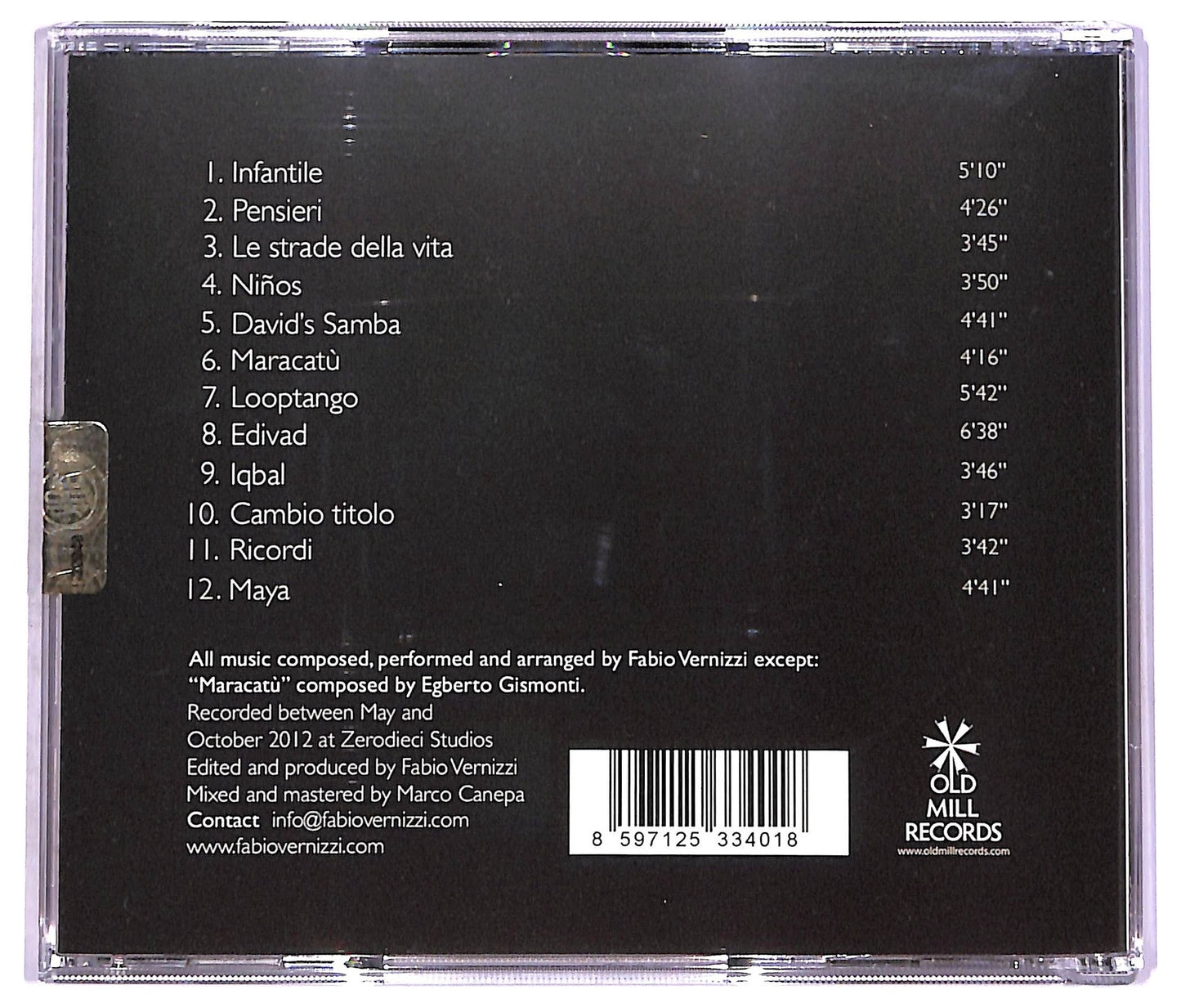 EBOND Fabio Vernizzi - piano quasi solo CD CD074814