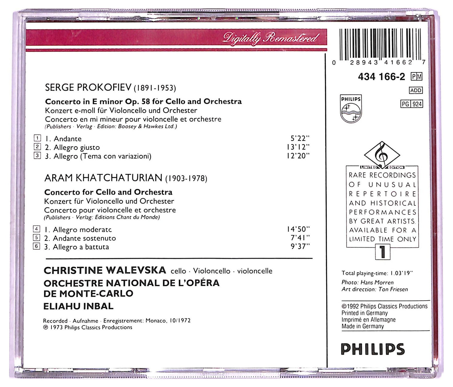 EBOND Prokofiev - Cello Concertos CD CD074820