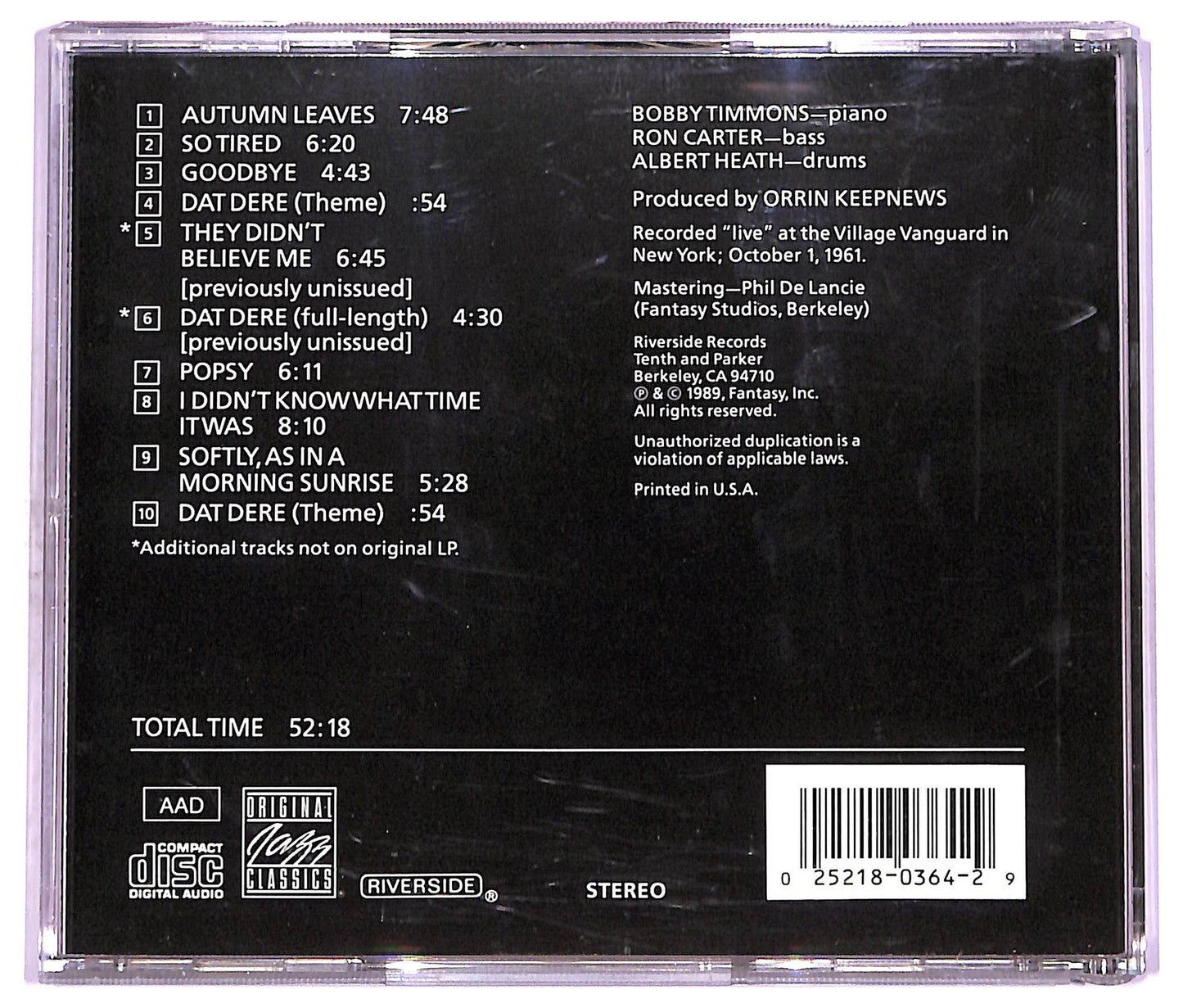 EBOND The Bobby Timmons Trio - In Person CD CD074960