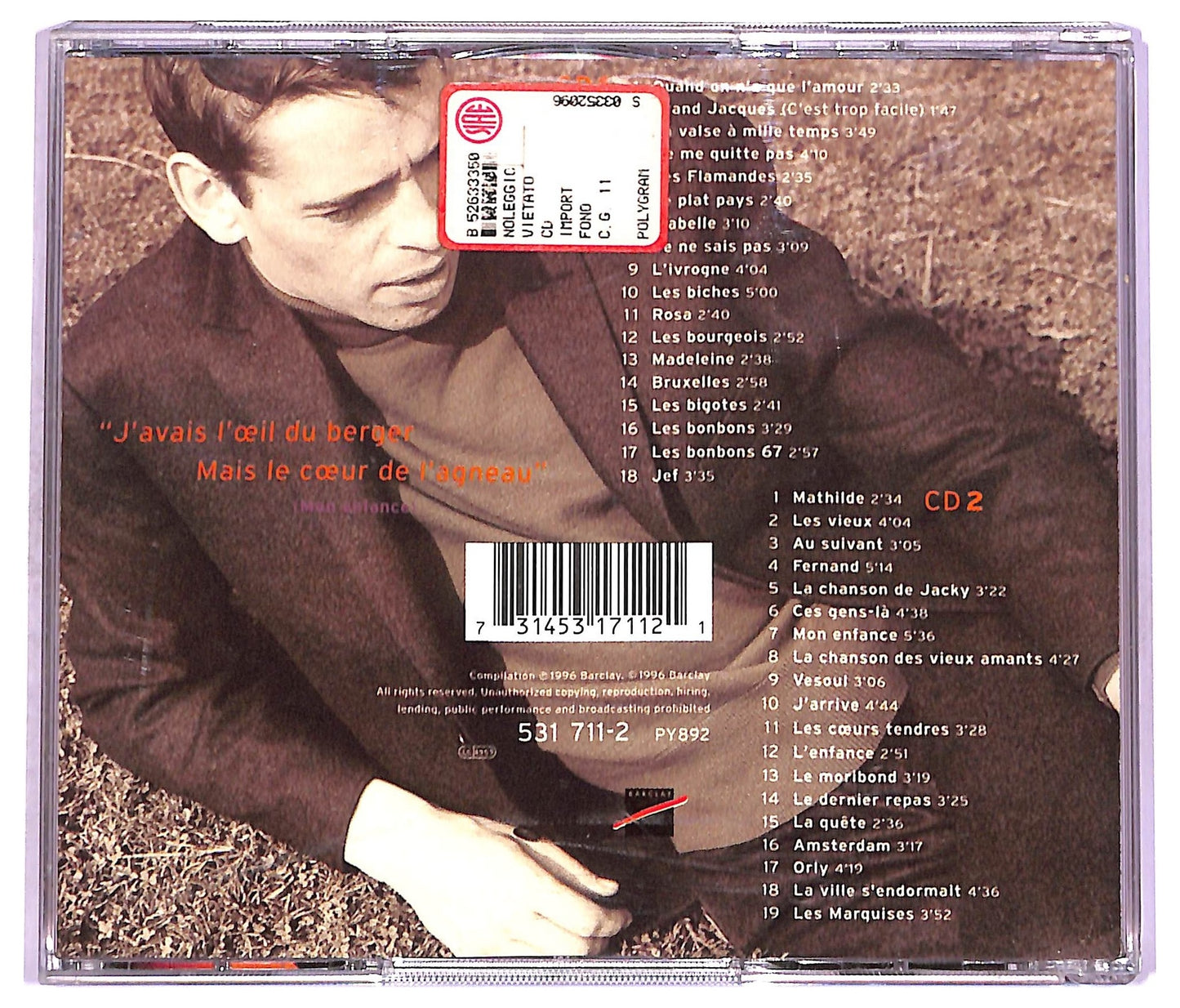 EBOND Jacques Brel - Quand On N'a Que L'amour CD CD074964