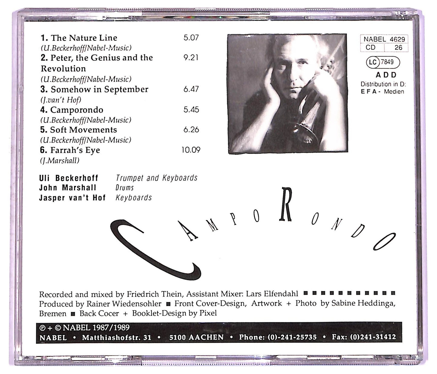 EBOND Uli Beckerhoff , John Marshall , Jasper Van't Hof - Camporondo CD CD075003