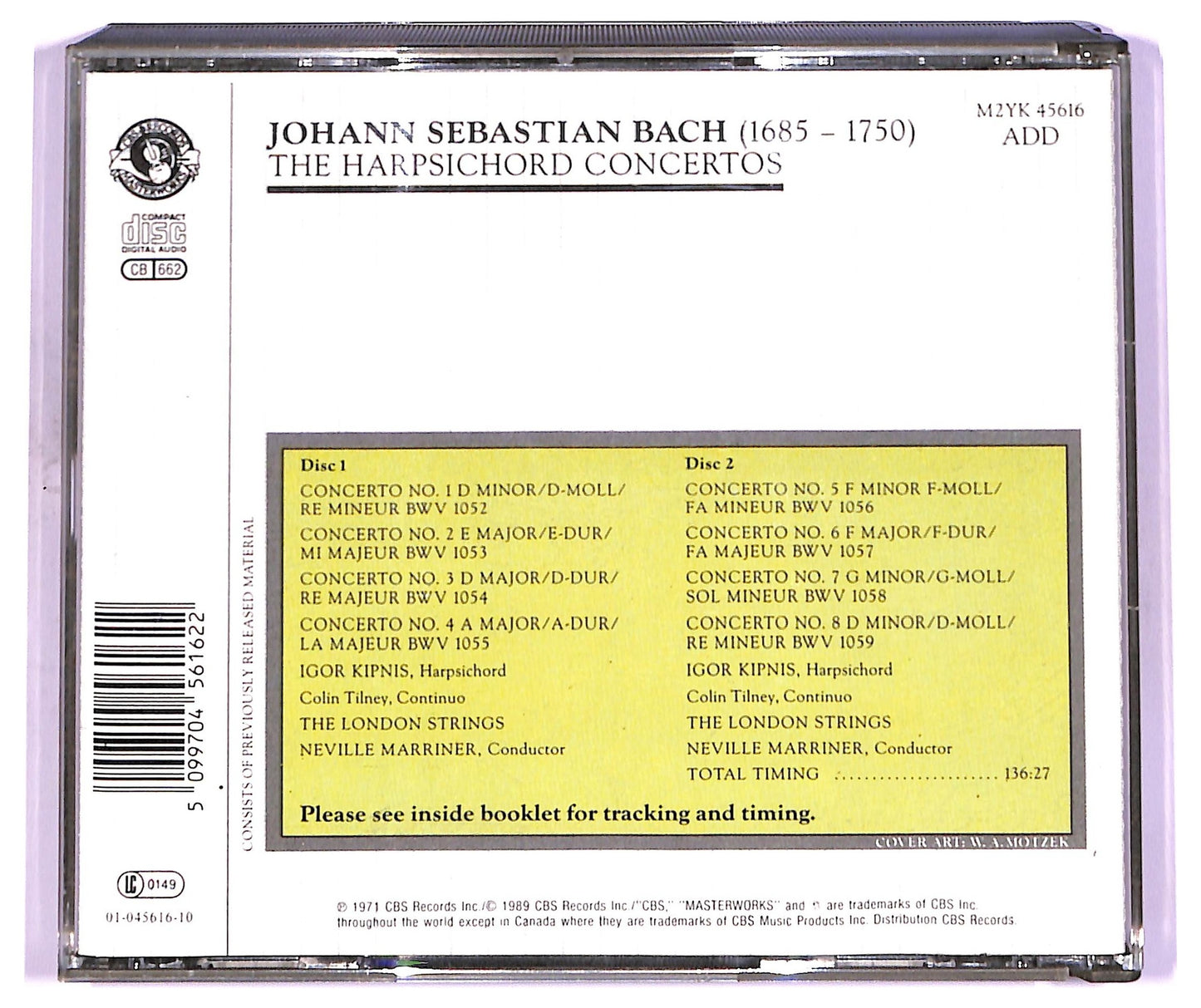 EBOND Johann Sebastian Bach - The Harpsichord Concertos CD CD075007