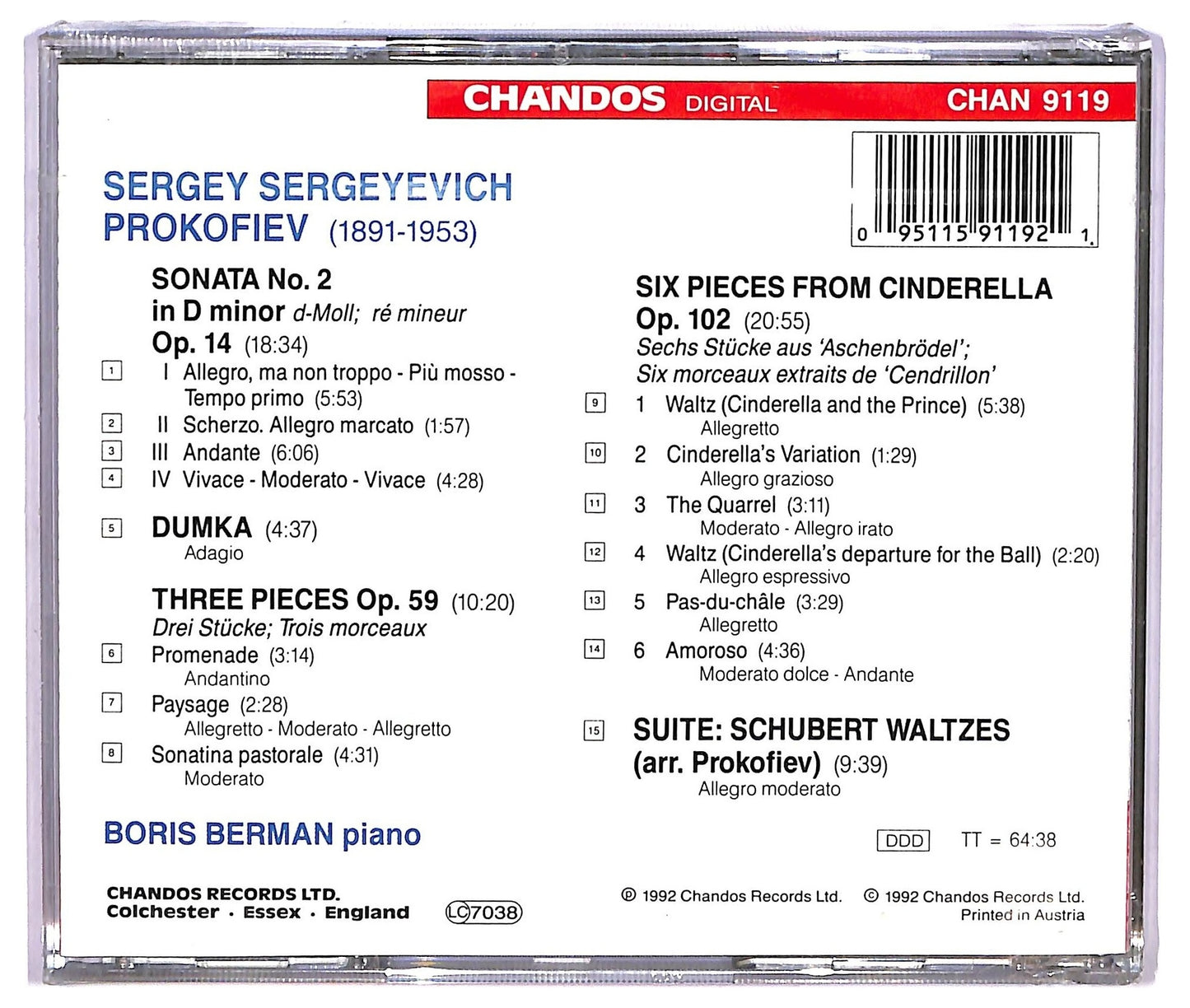 EBOND Prokofiev - Boris Berman - Vol. 7 Of The Complete Piano Music CD CD075224