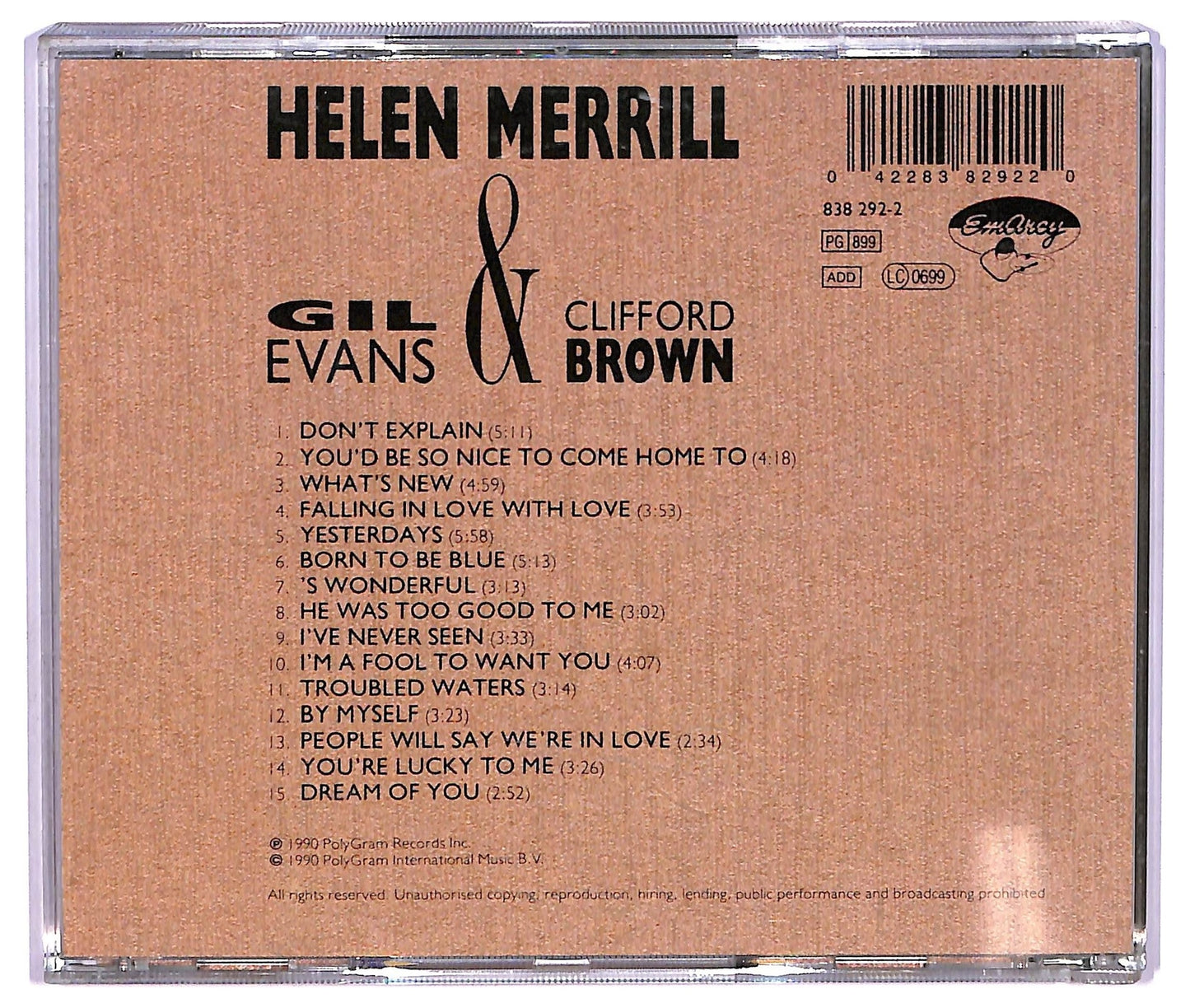 EBOND Helen Merrill - Helen Merrill With Clifford Brown & Gil Evans CD CD075306