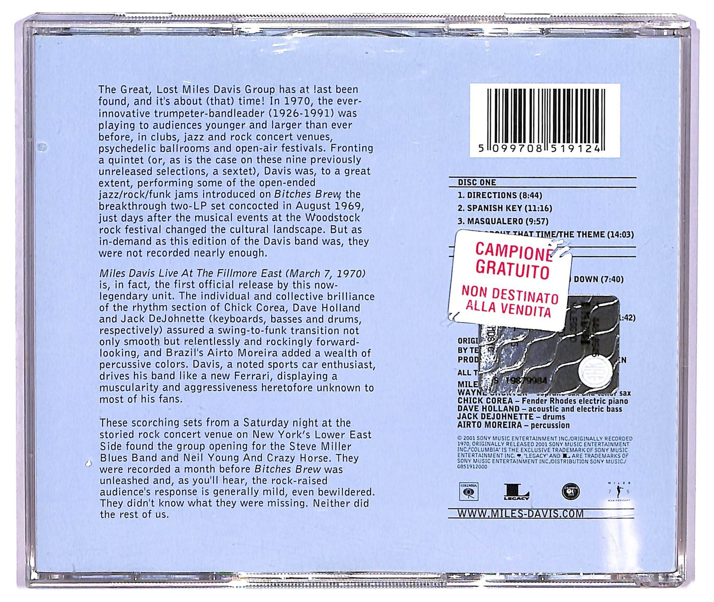 EBOND Miles Davis - Live At The Fillmore East (March 7, 1970) - It's About That Time CD CD075309